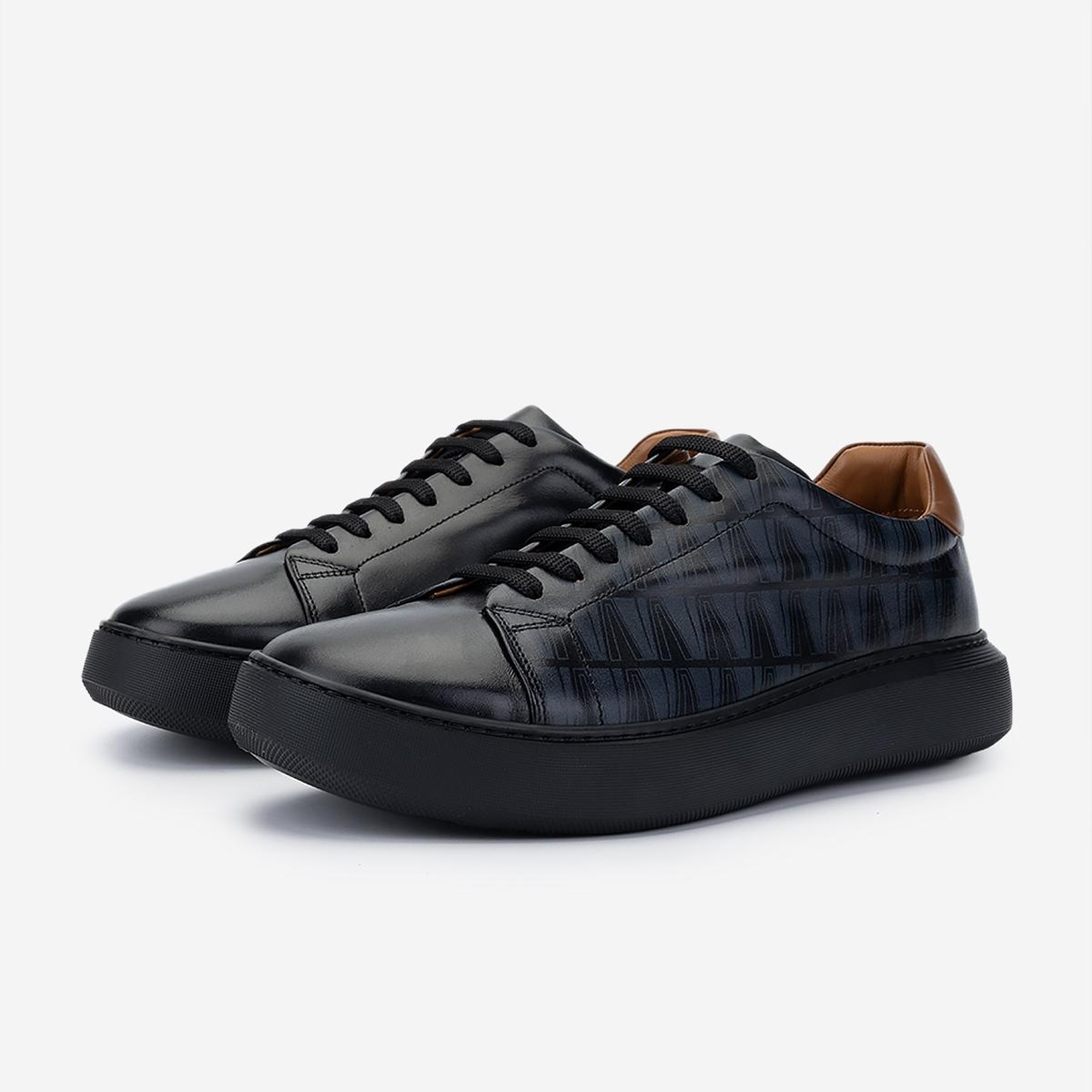 Valmenti Erkek Hakiki Deri Siyah Sneakers & Spor Ayakkabı