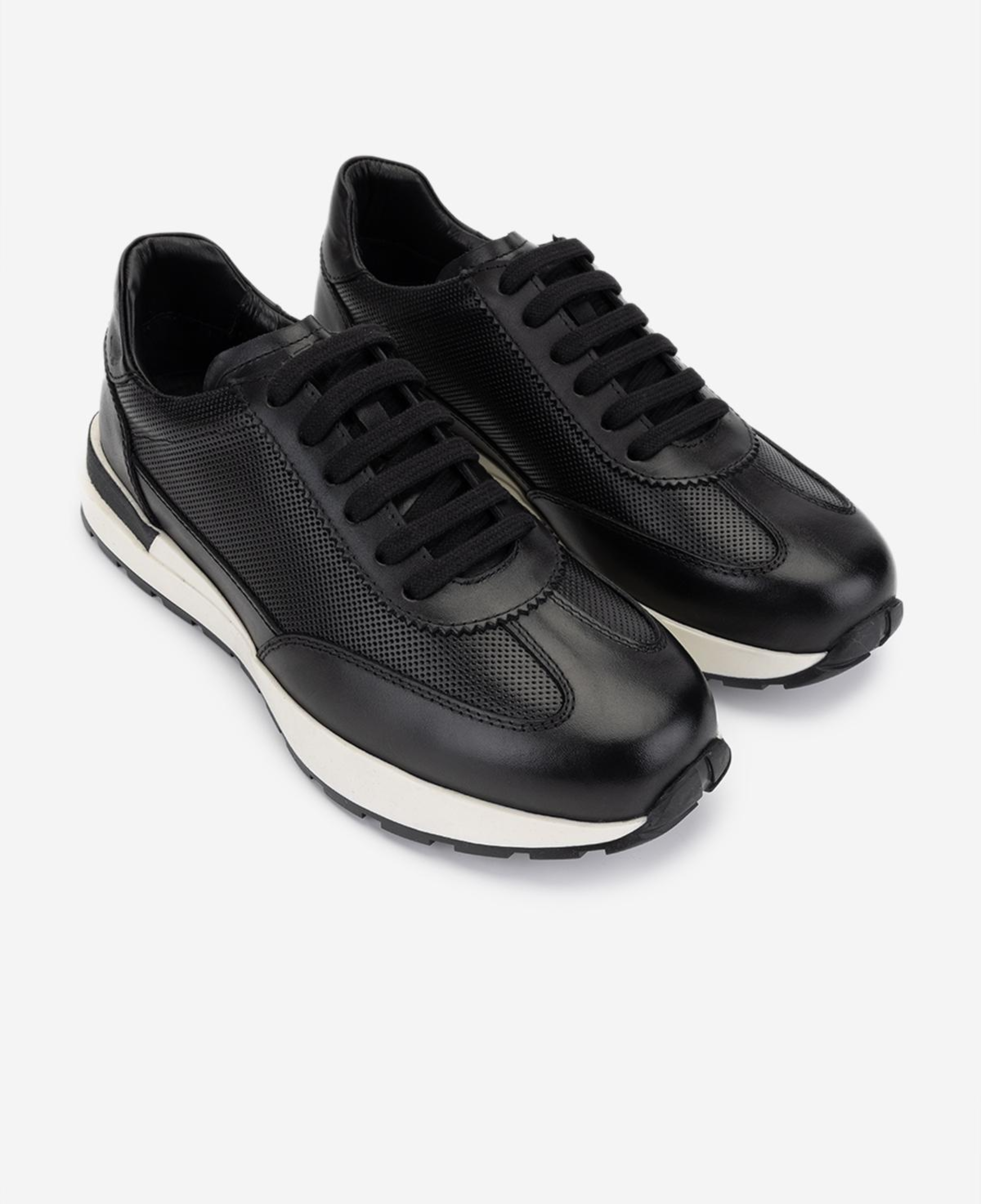 Valmenti Erkek Hakiki Deri Siyah Sneakers & Spor Ayakkabı