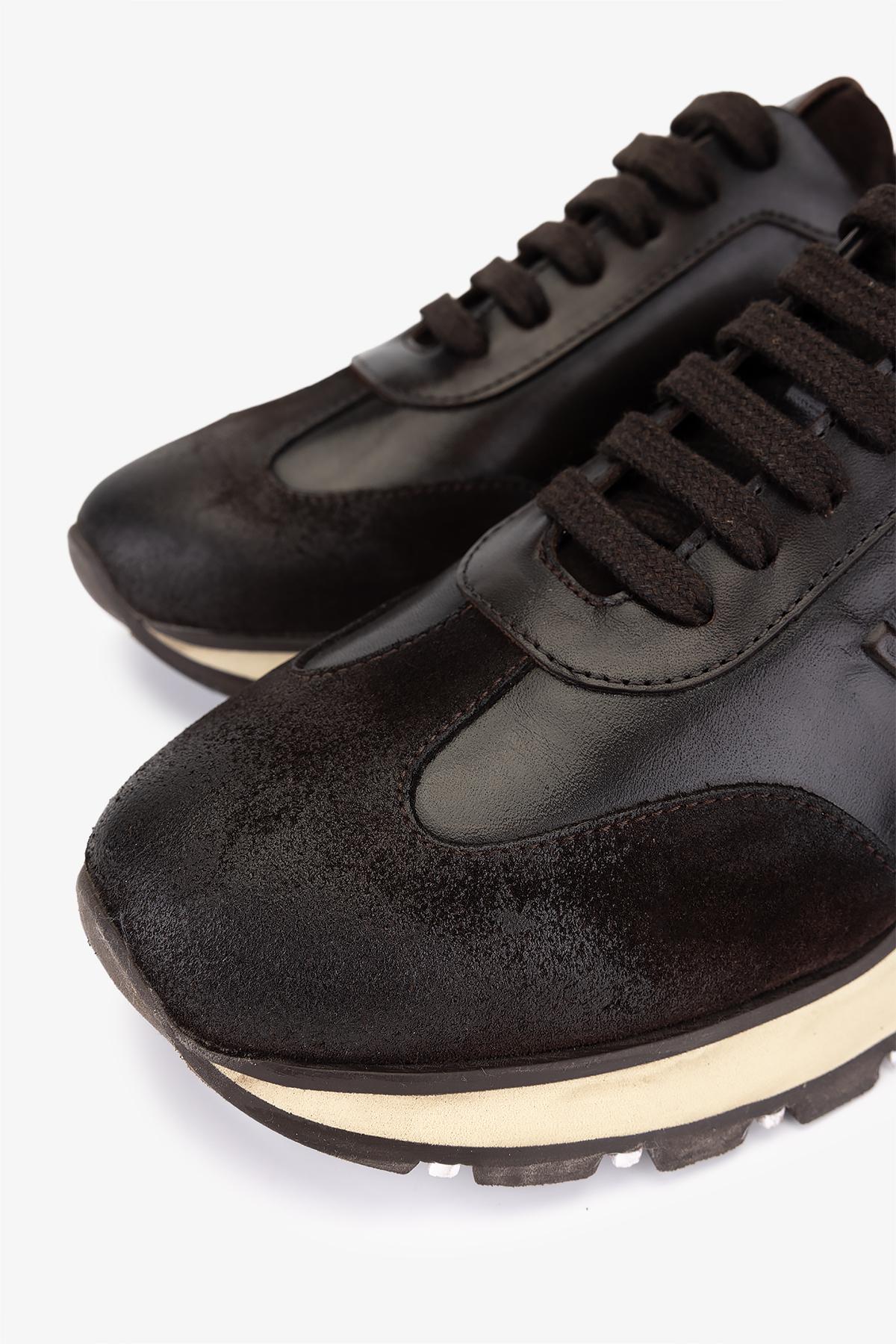 Valmenti Erkek Hakiki Deri Kahverengi Sneakers & Spor Ayakkabı