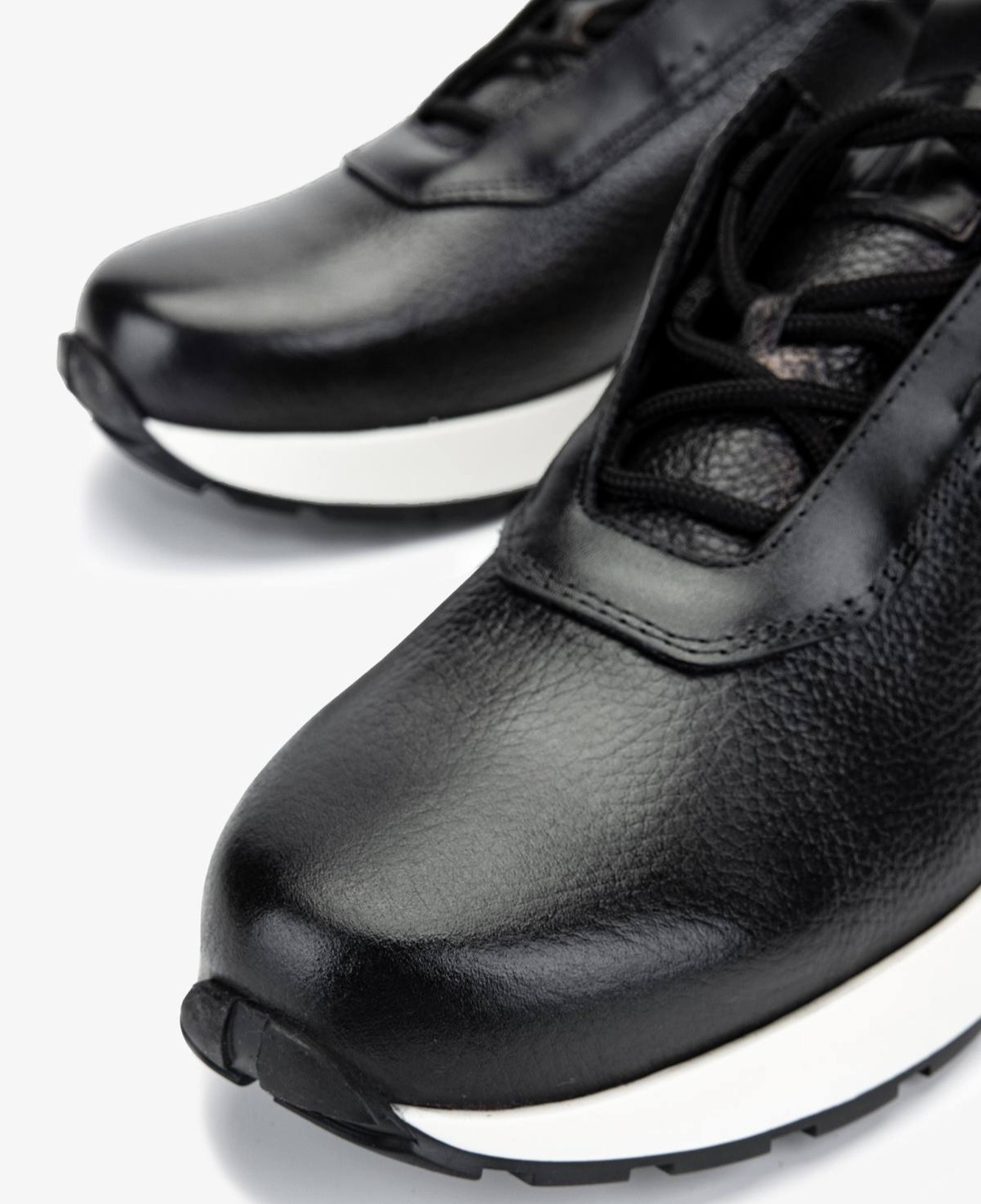 Valmenti Erkek Hakiki Deri Siyah Sneakers & Spor Ayakkabı