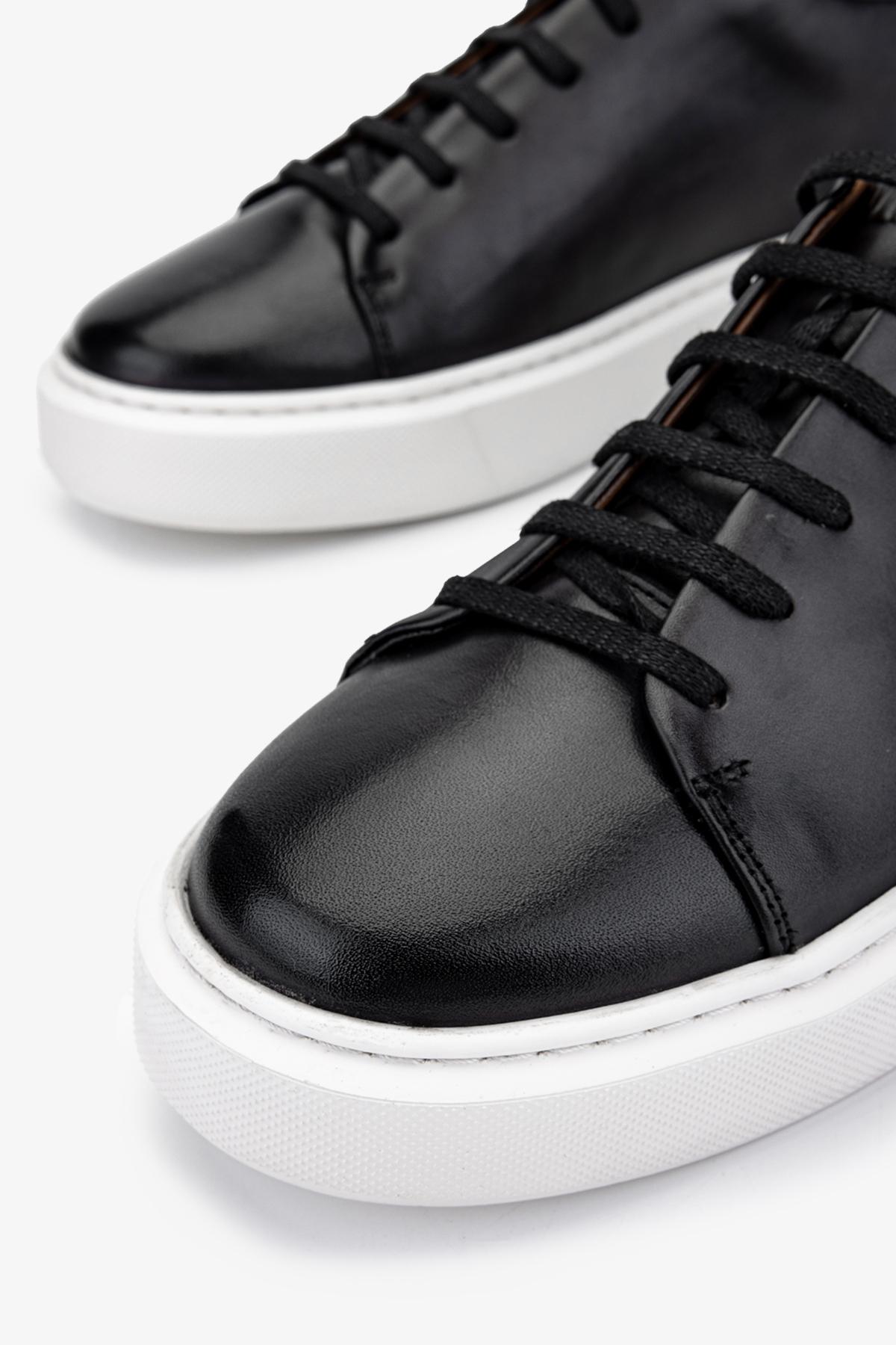 Valmenti Erkek Hakiki Deri Siyah Sneakers & Spor Ayakkabı