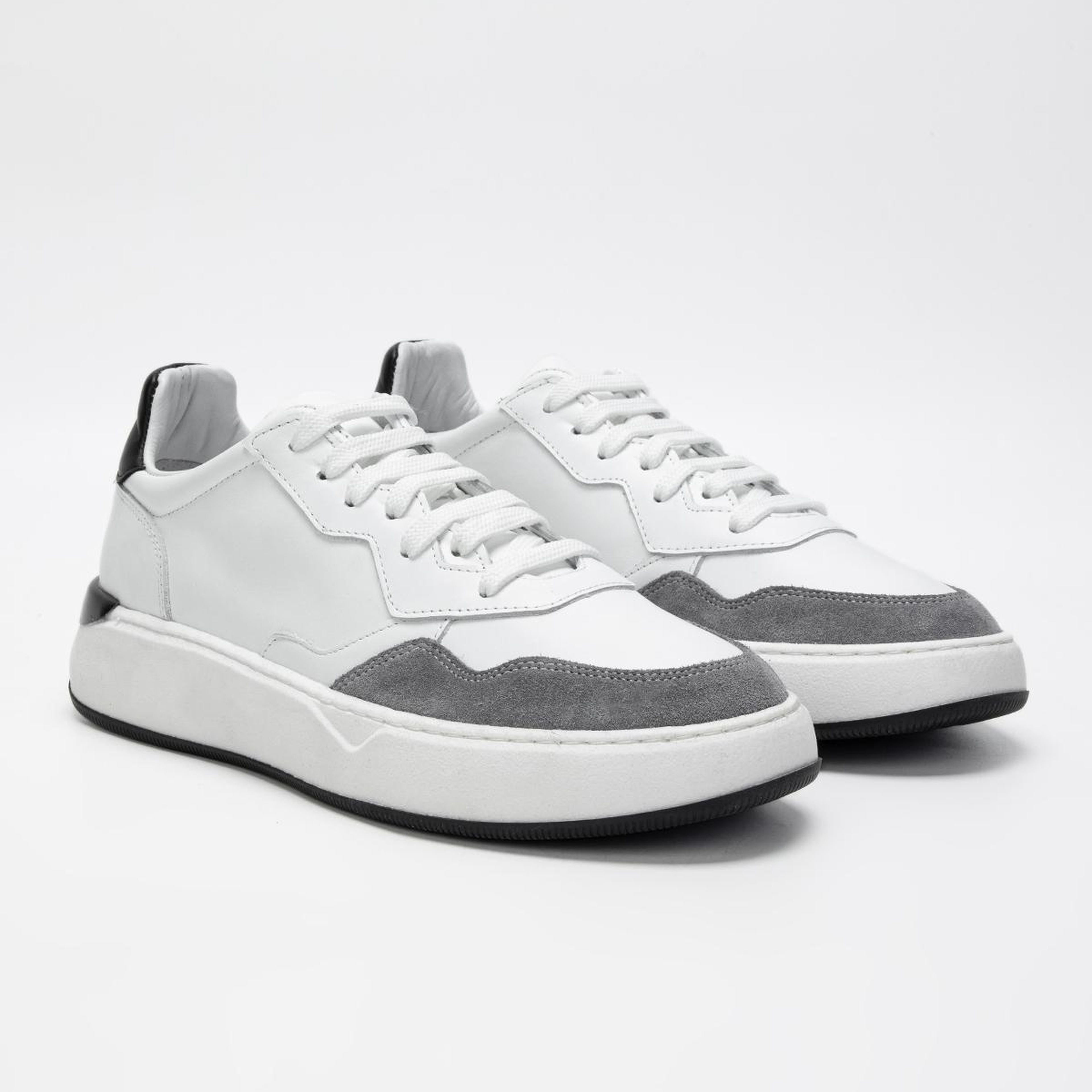 Valmenti Erkek Hakiki Deri Beyaz/Gri Sneakers & Spor Ayakkabı