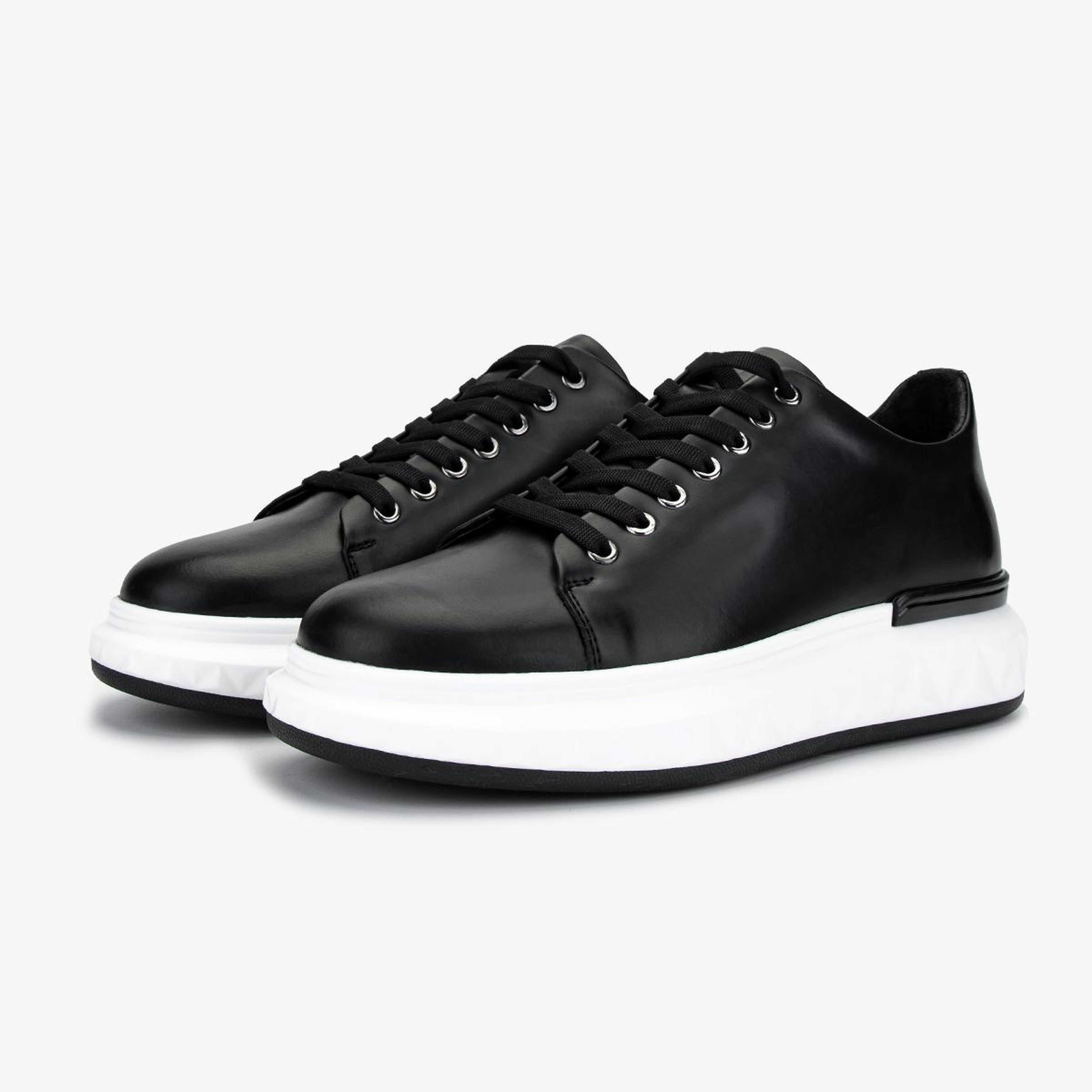 Valmenti Erkek Hakiki Deri Siyah Sneakers & Spor Ayakkabı