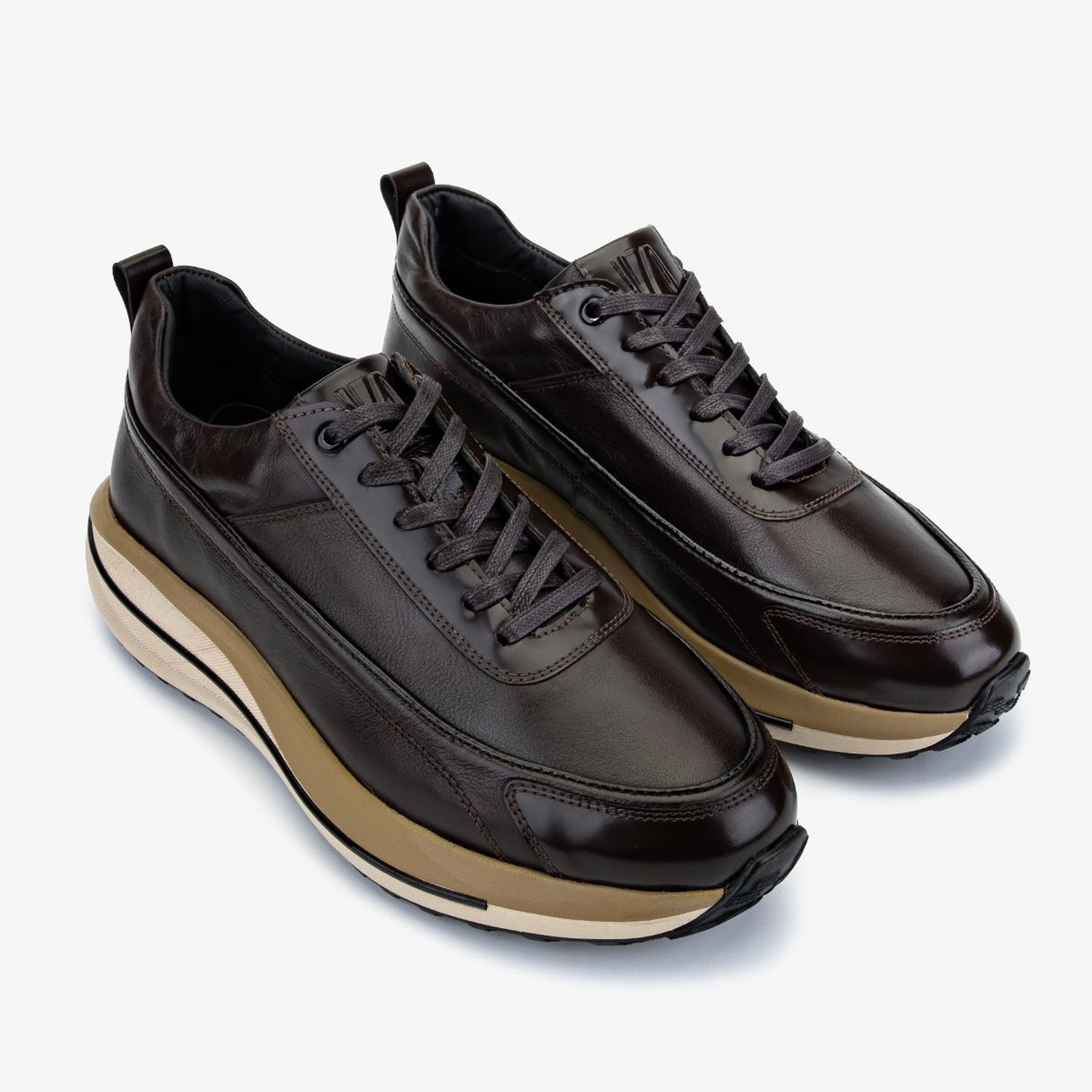 Valmenti Erkek Hakiki Deri Kahverengi Sneakers & Spor Ayakkabı