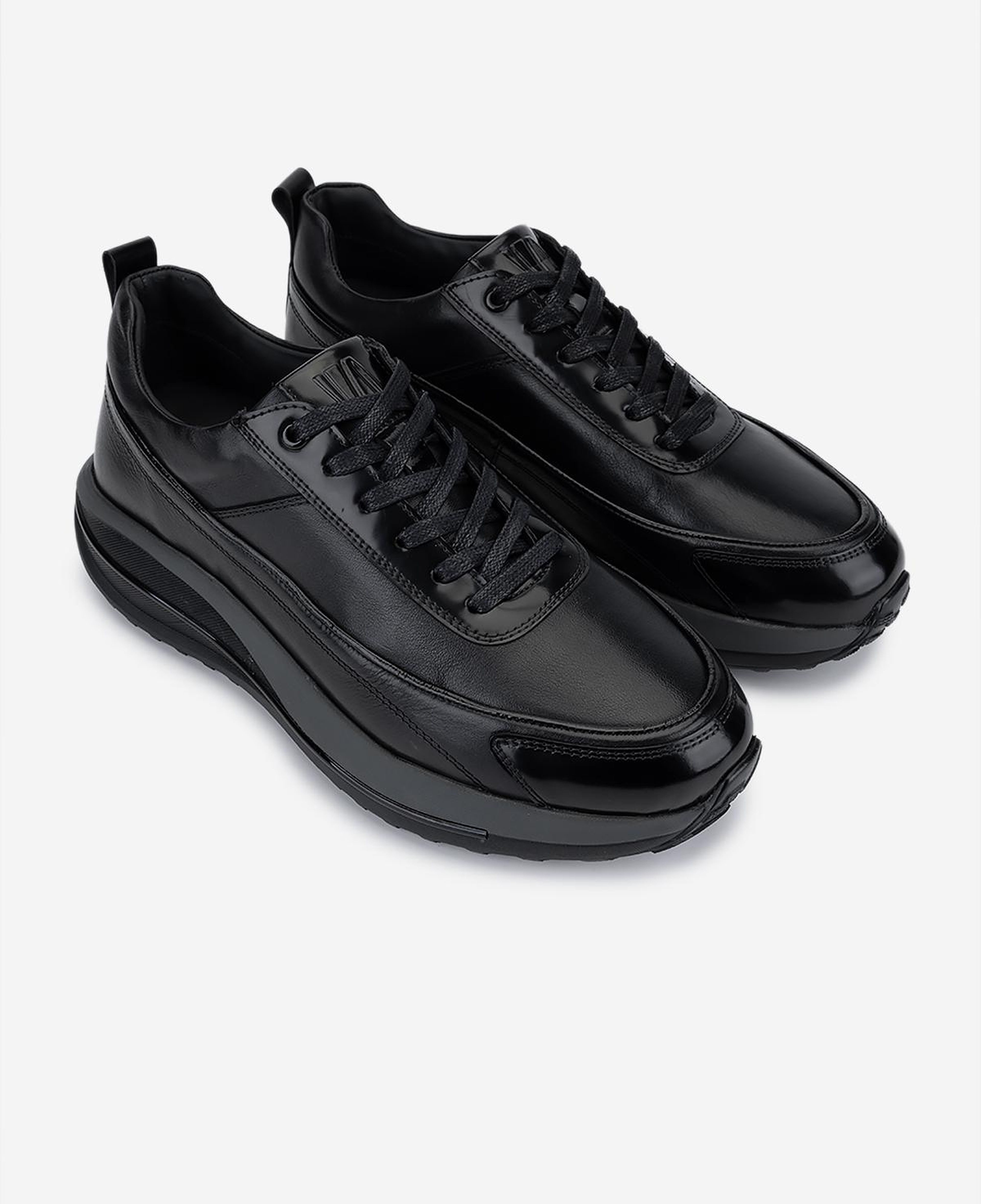 Valmenti Erkek Hakiki Deri Siyah Sneakers & Spor Ayakkabı