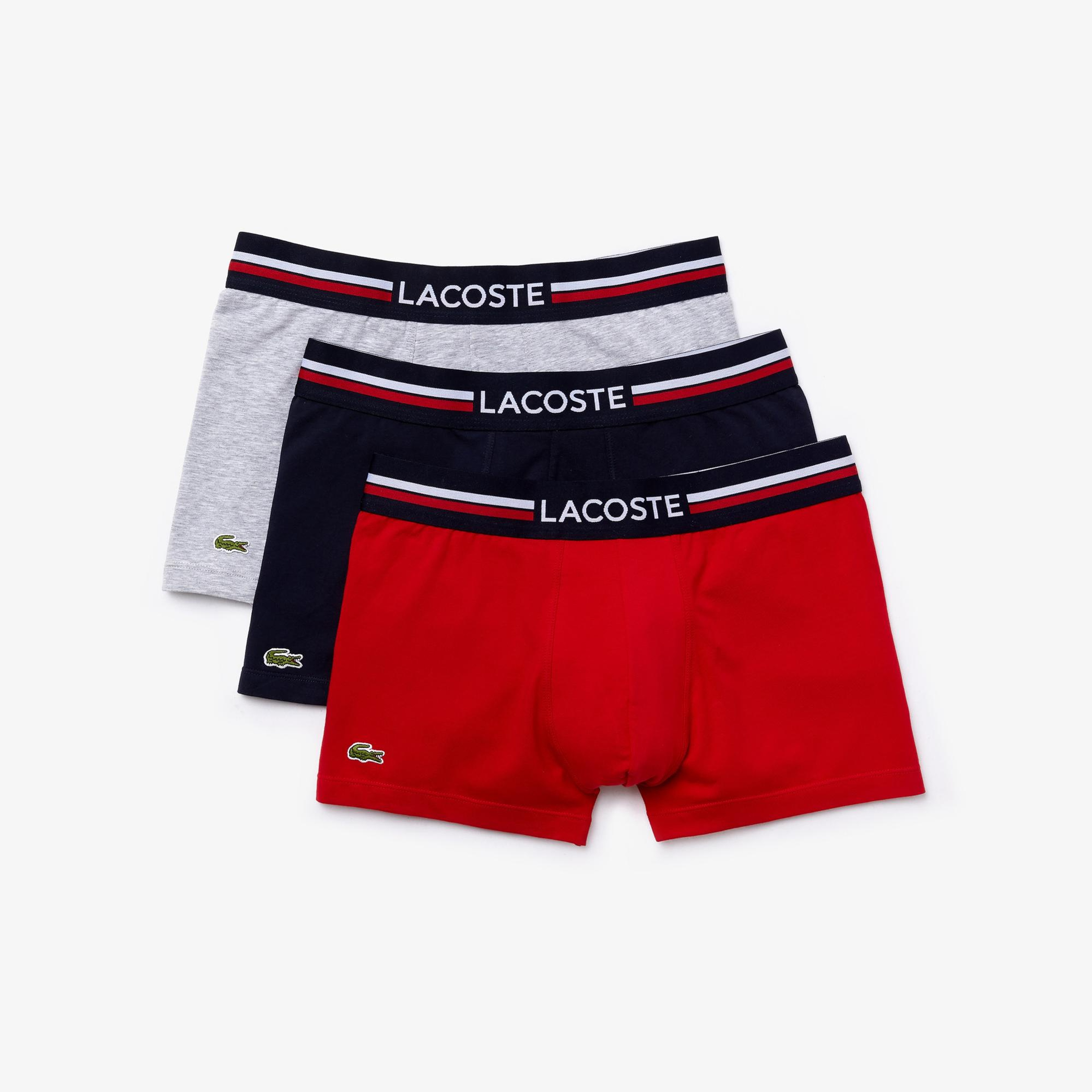 Lacoste Active Erkek Baskılı 3'lü Renkli Boxer