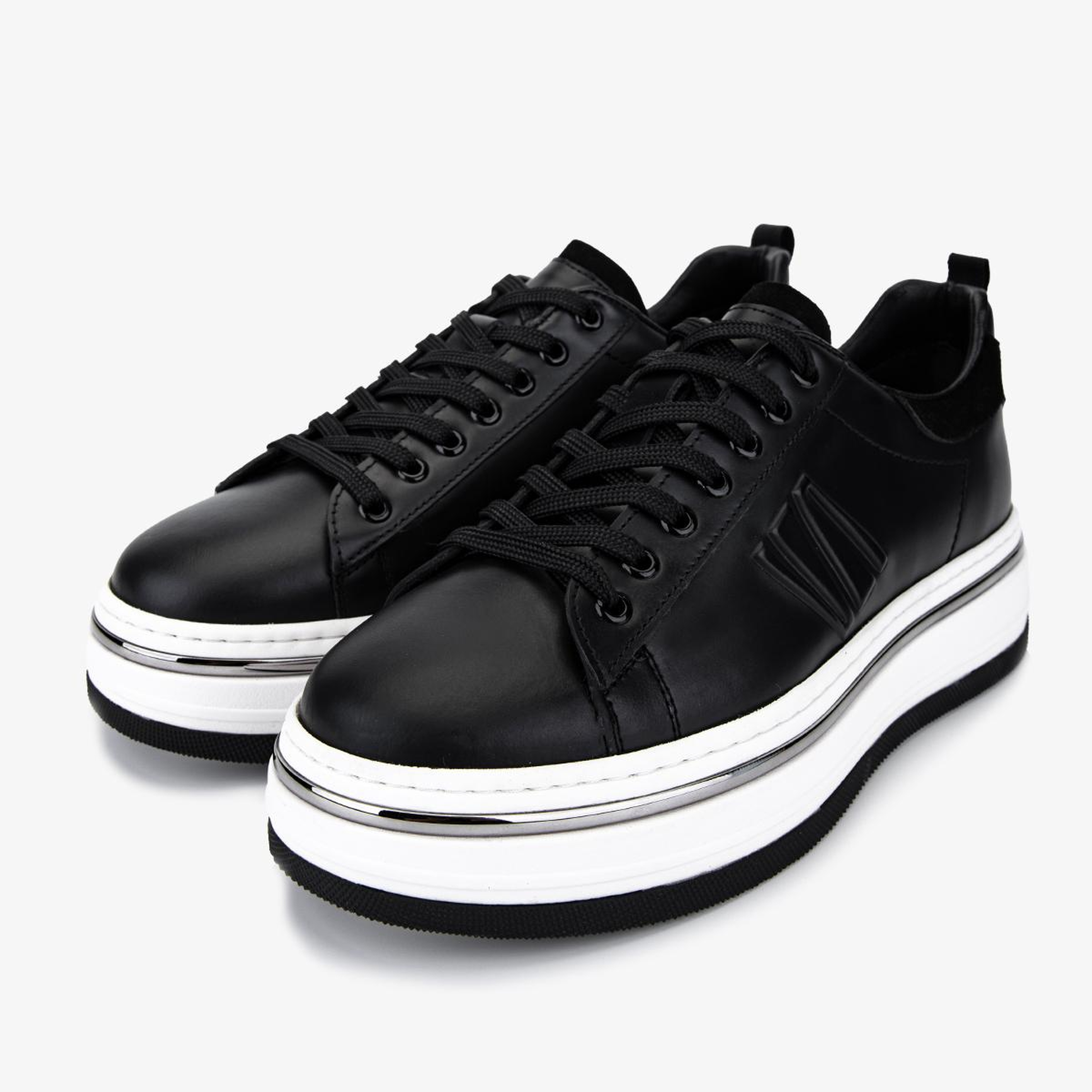 Valmenti Erkek Hakiki Deri Siyah Sneakers & Spor Ayakkabı