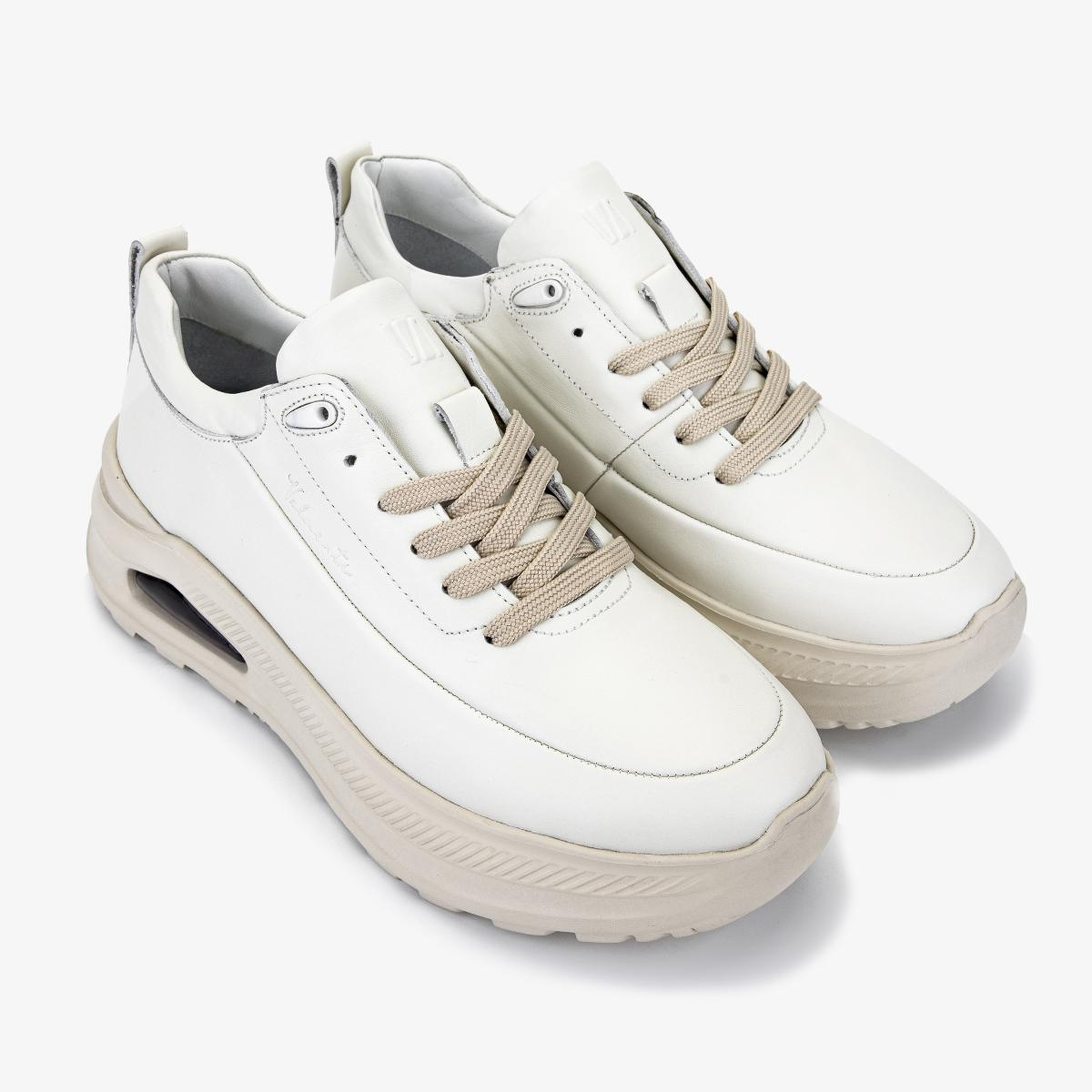 Valmenti Erkek Hakiki Deri Beyaz Sneakers & Spor Ayakkabı