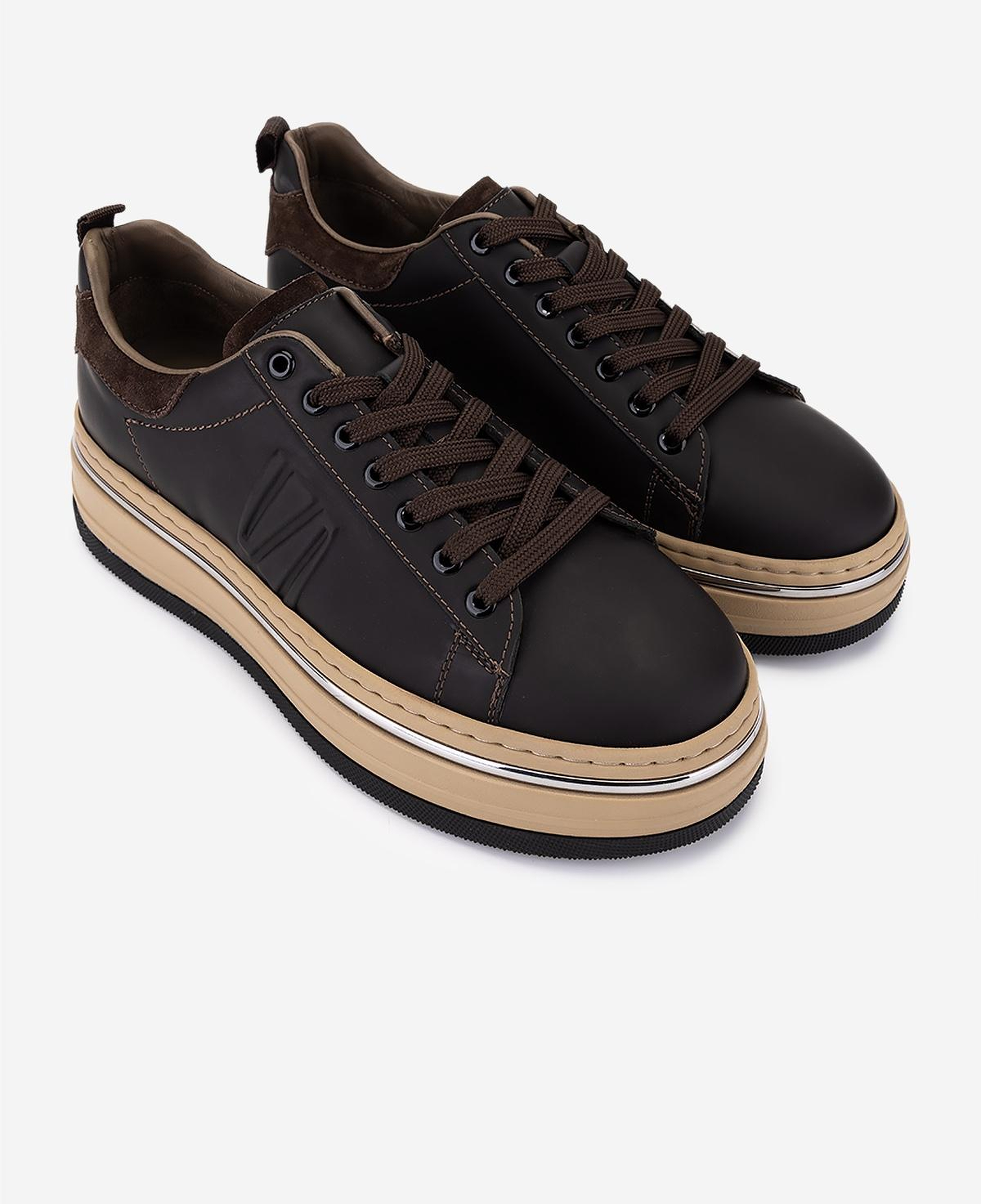 Valmenti Erkek Hakiki Deri Kahverengi Sneakers & Spor Ayakkabı