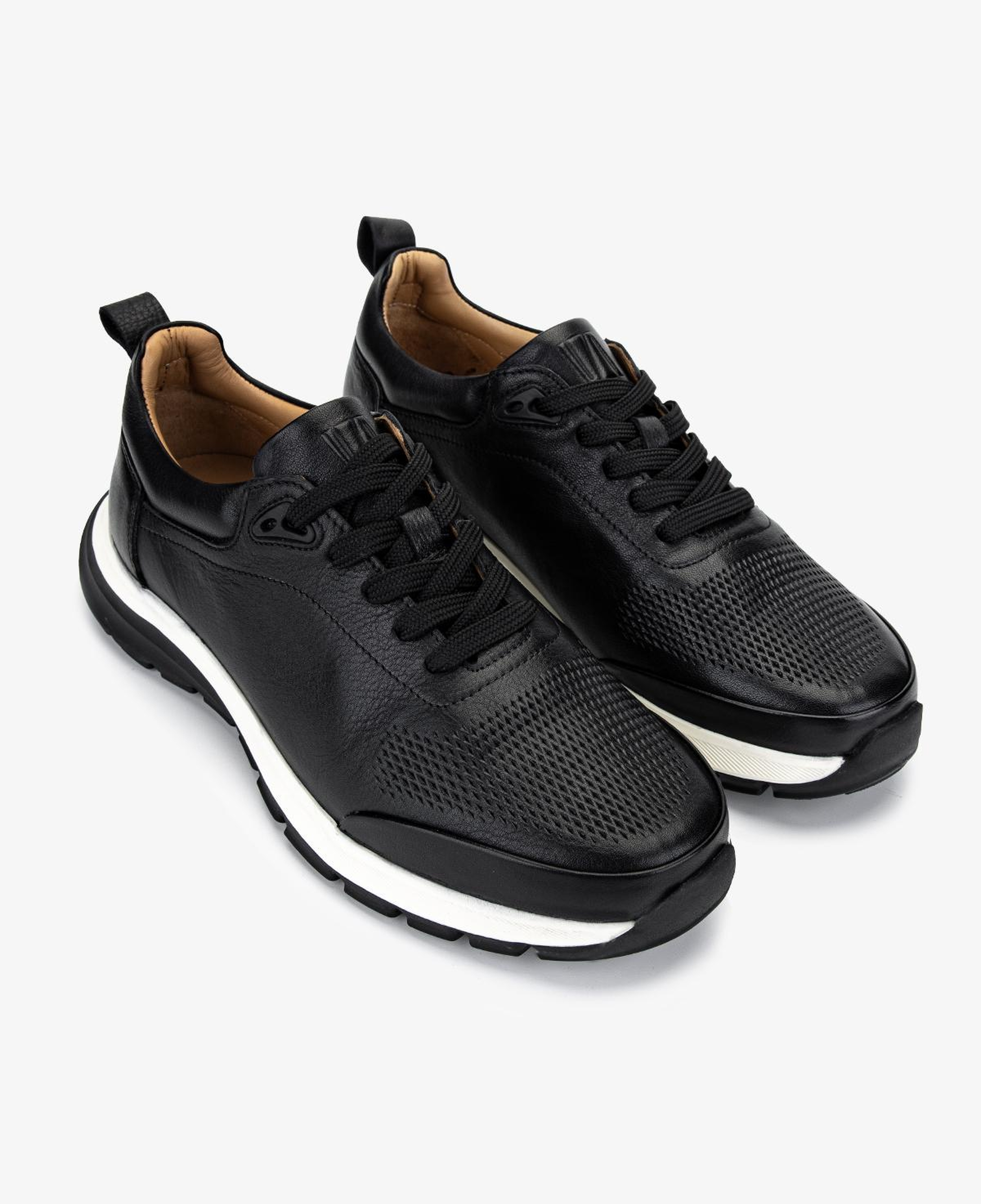 Valmenti Erkek Hakiki Deri Siyah Sneakers & Spor Ayakkabı