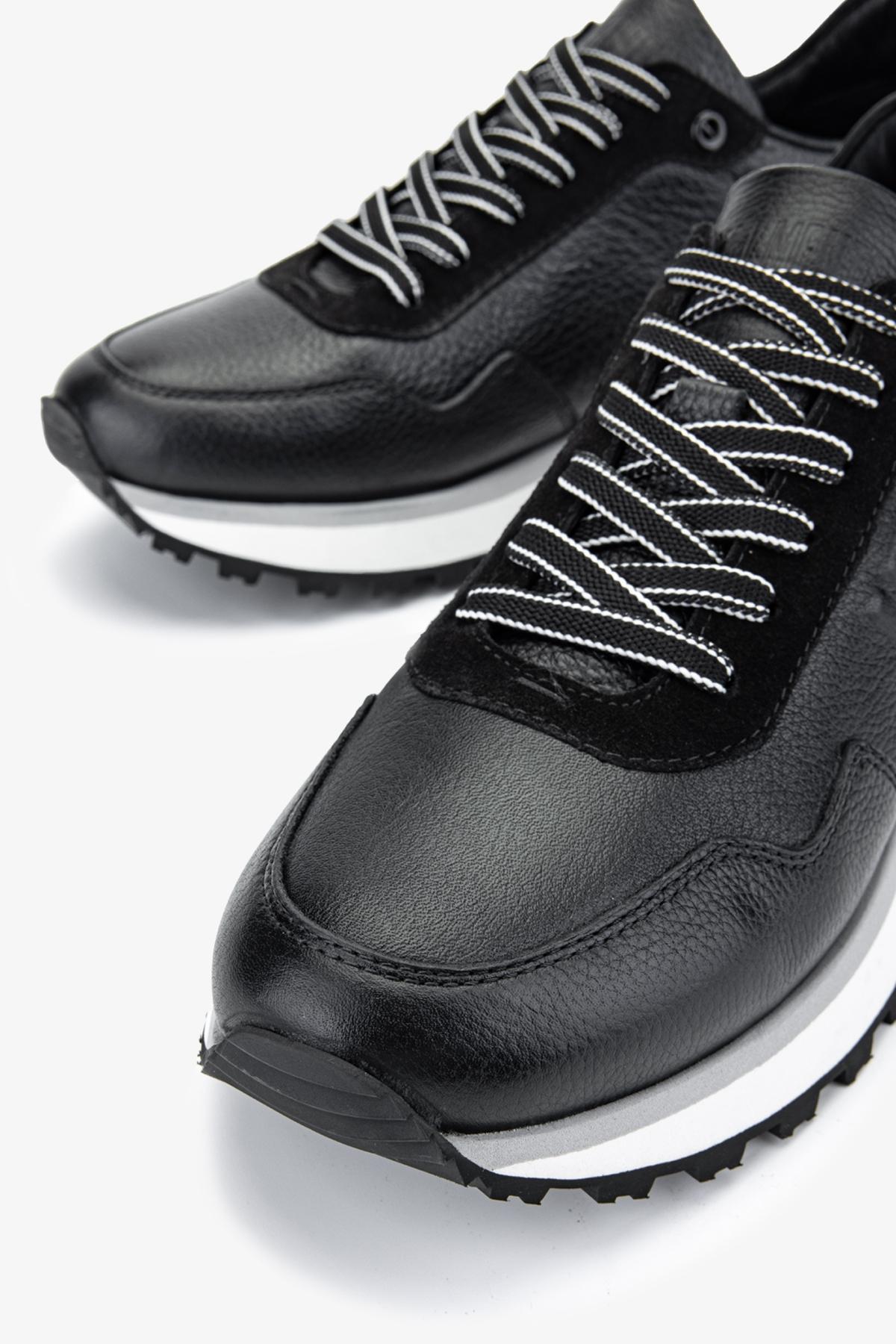 Valmenti Erkek Hakiki Deri Siyah Sneakers & Spor Ayakkabı