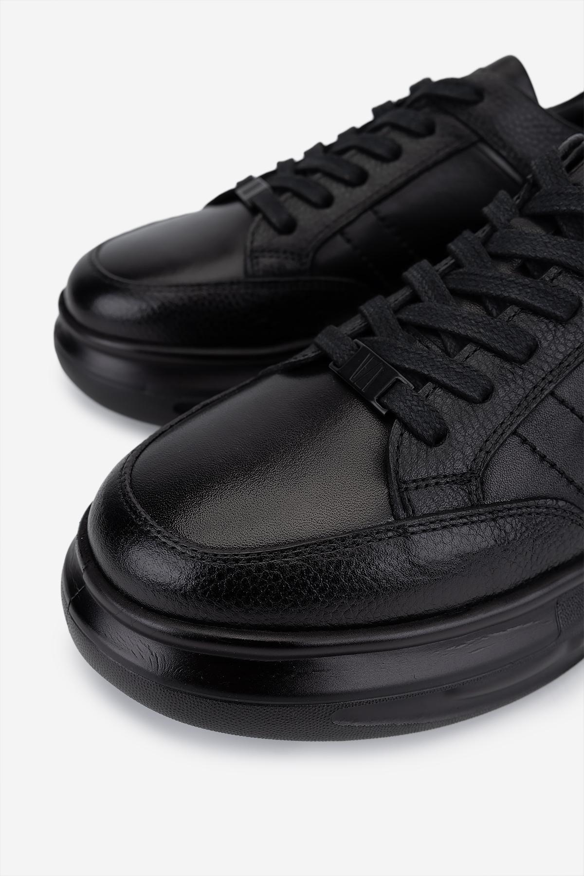 Valmenti Erkek Hakiki Deri Siyah Sneakers & Spor Ayakkabı