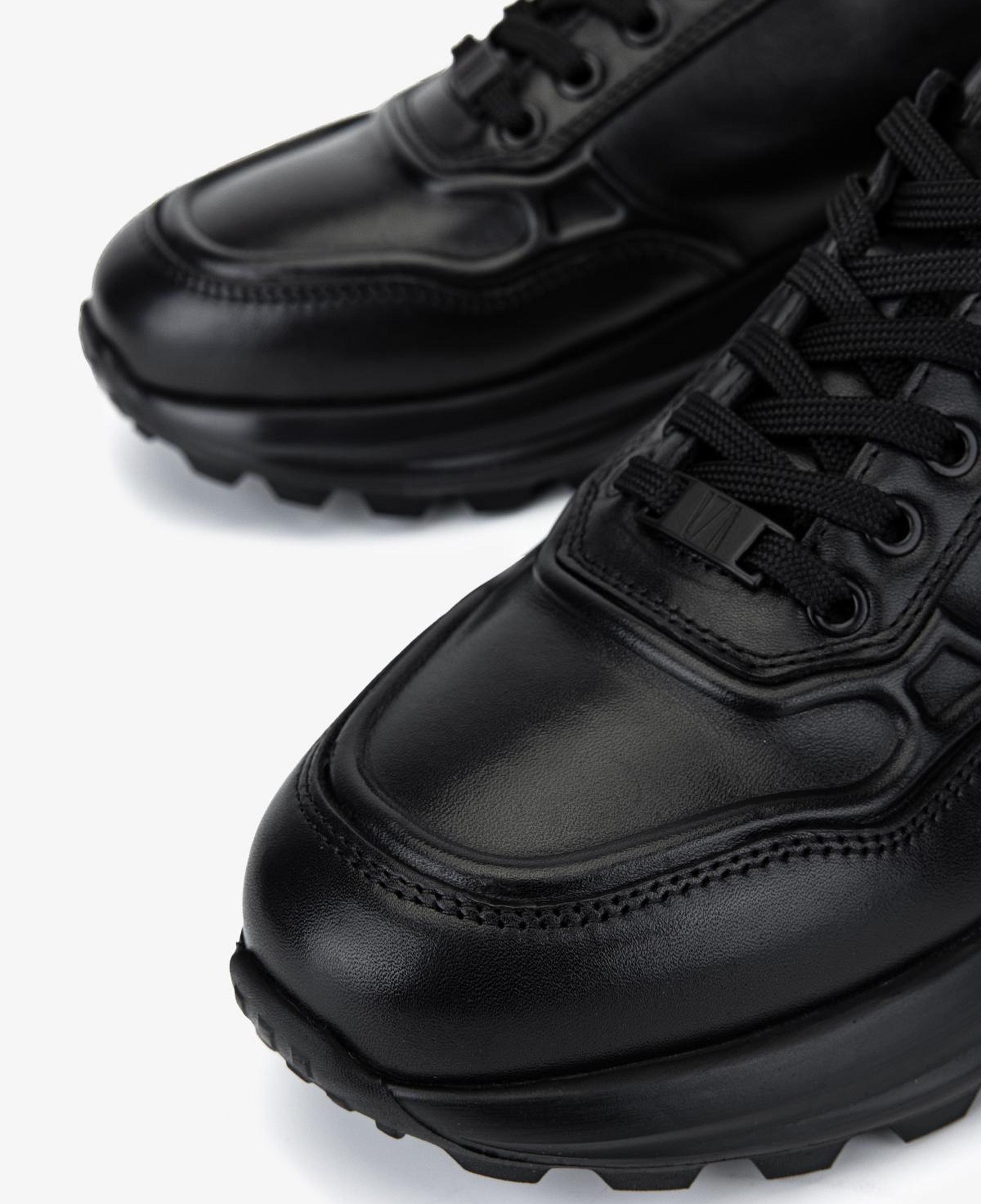 Valmenti Erkek Hakiki Deri Siyah Sneakers & Spor Ayakkabı