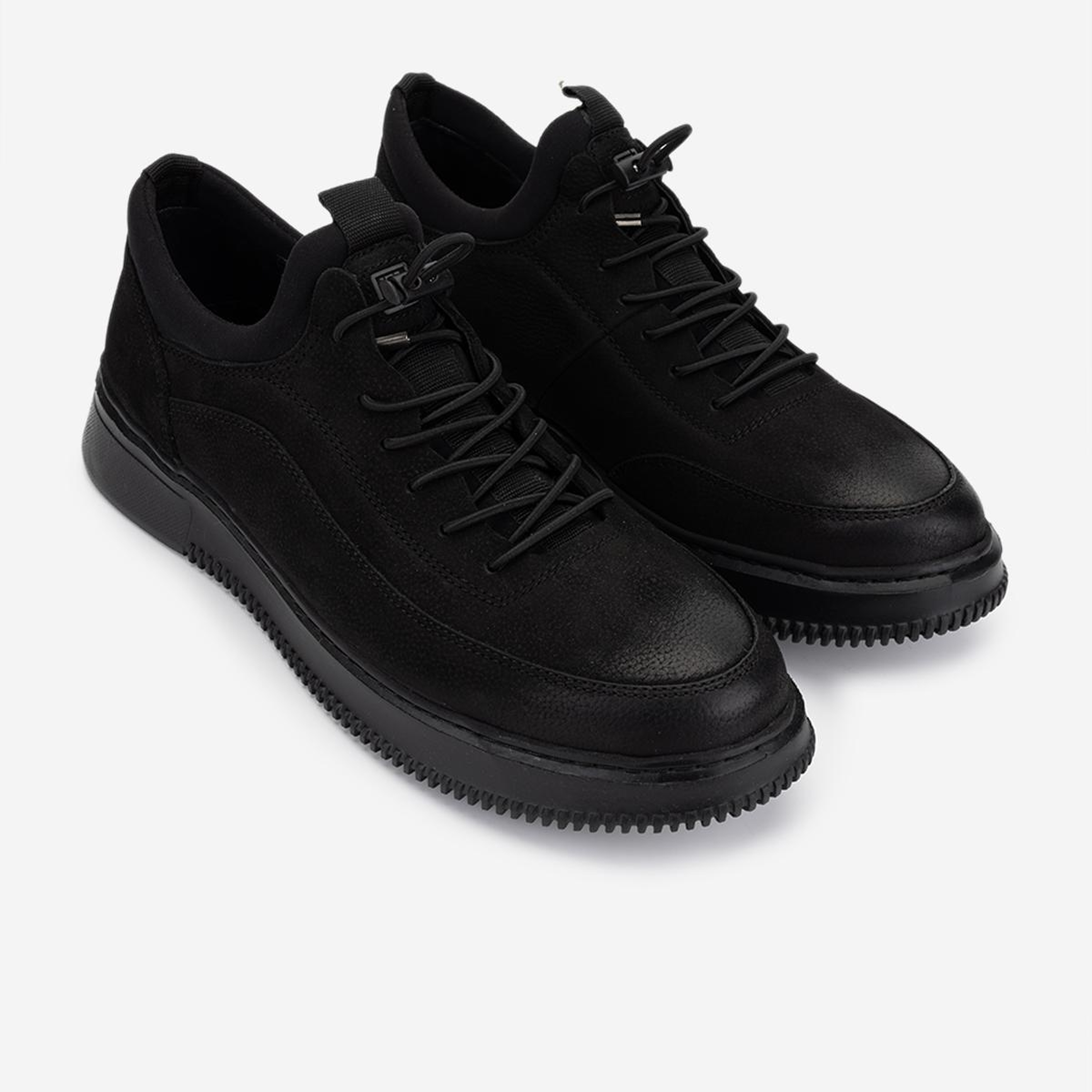 Valmenti Erkek Hakiki Deri Siyah Nubuk Sneakers & Spor Ayakkabı