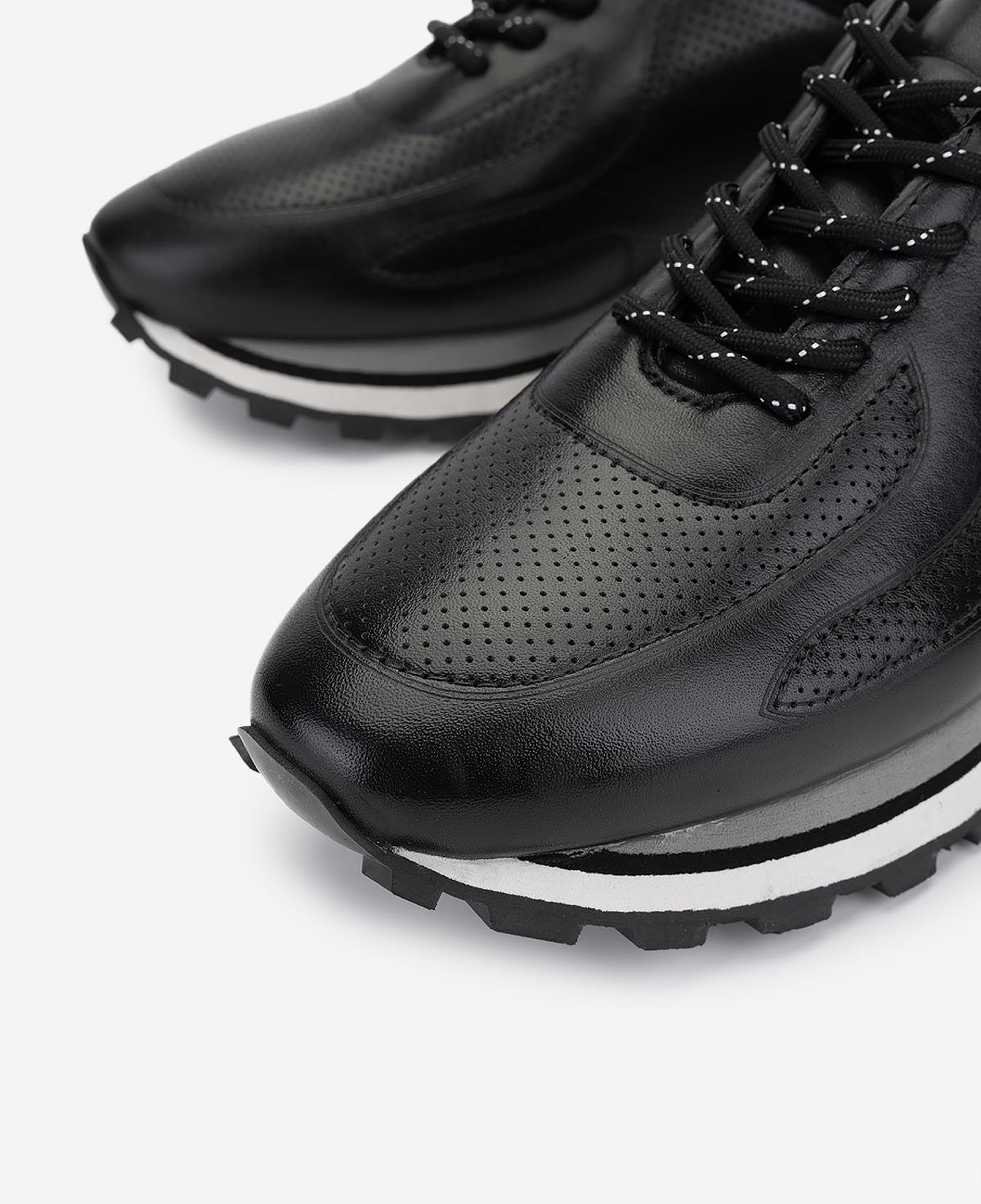 Valmenti Erkek Hakiki Deri Siyah Sneakers & Spor Ayakkabı