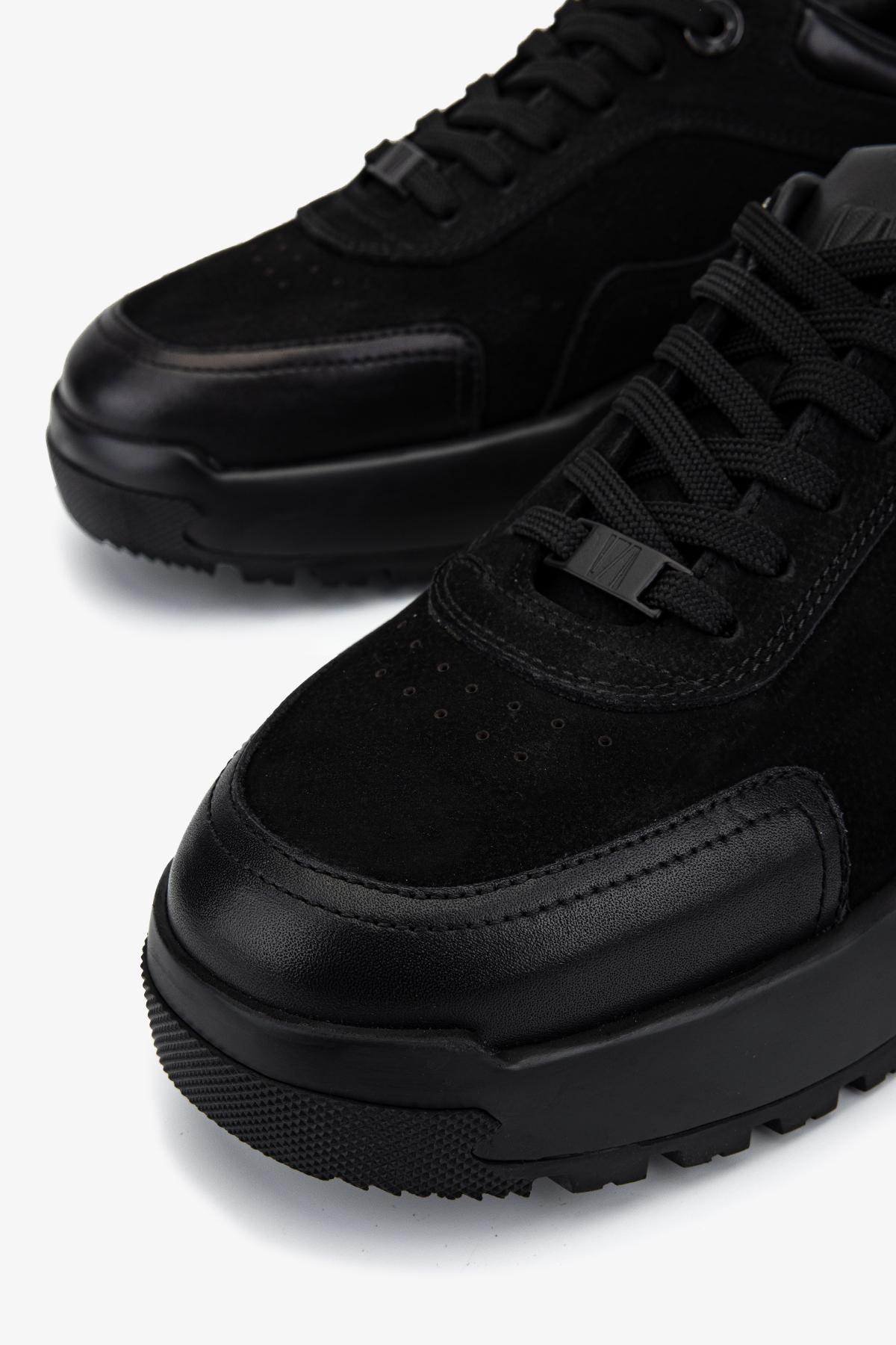 Valmenti Erkek Hakiki Deri Siyah Sneakers & Spor Ayakkabı