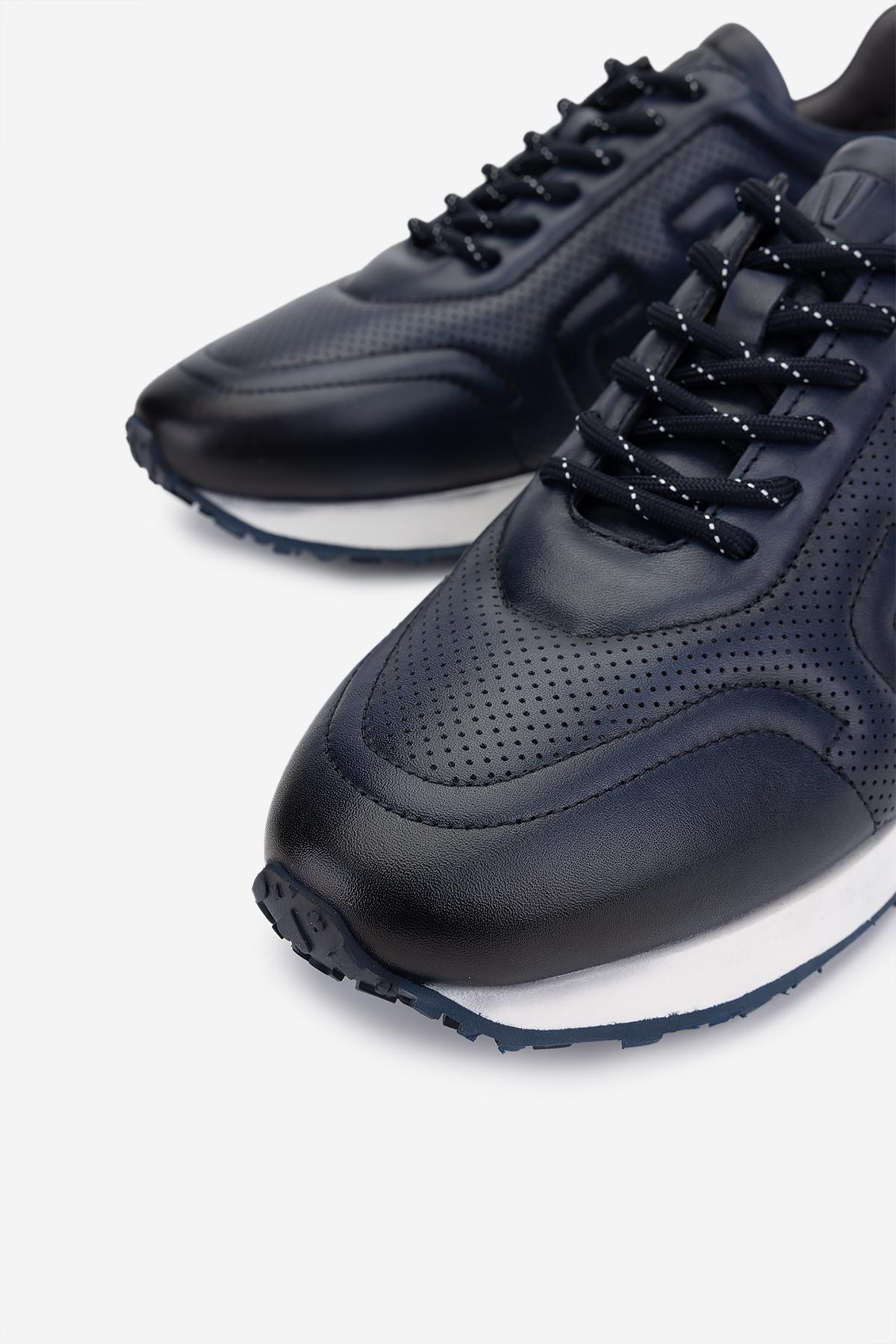 Valmenti Erkek Hakiki Deri Lacivert Sneakers & Spor Ayakkabı