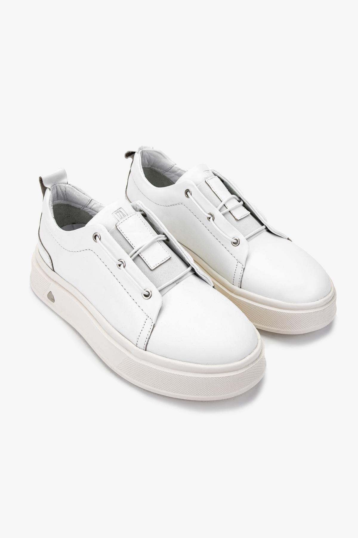 Valmenti Erkek Hakiki Deri Beyaz Sneakers & Spor Ayakkabı