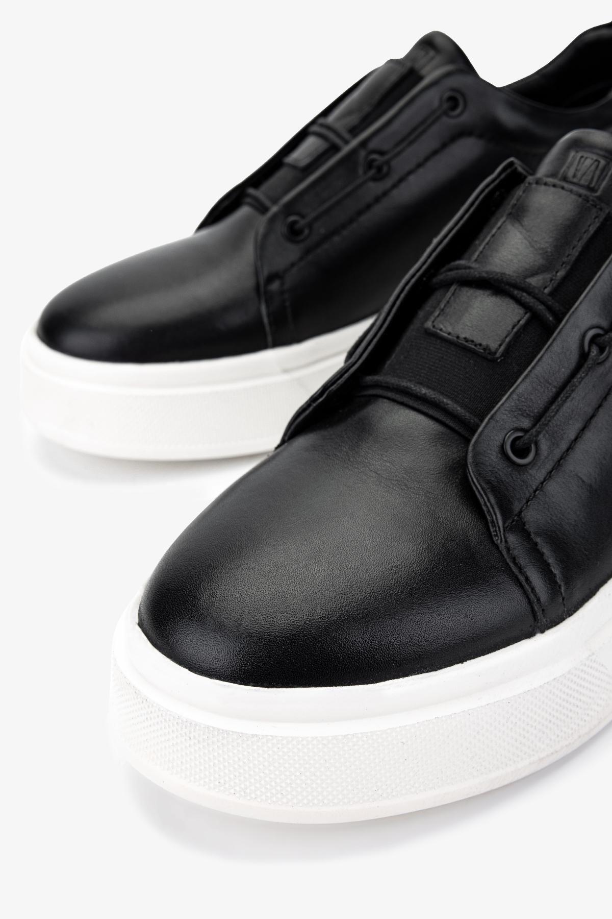 Valmenti Erkek Hakiki Deri Siyah Sneakers & Spor Ayakkabı