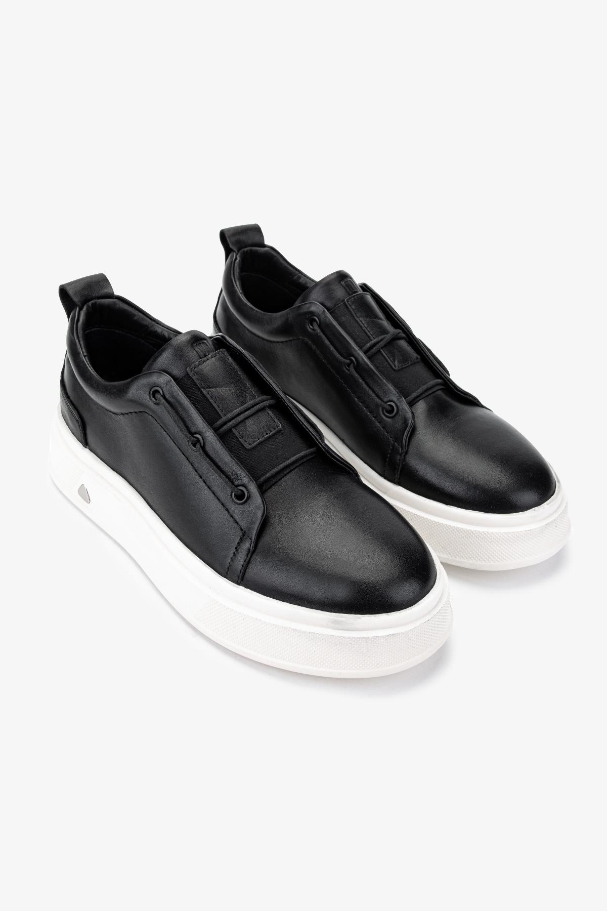 Valmenti Erkek Hakiki Deri Siyah Sneakers & Spor Ayakkabı