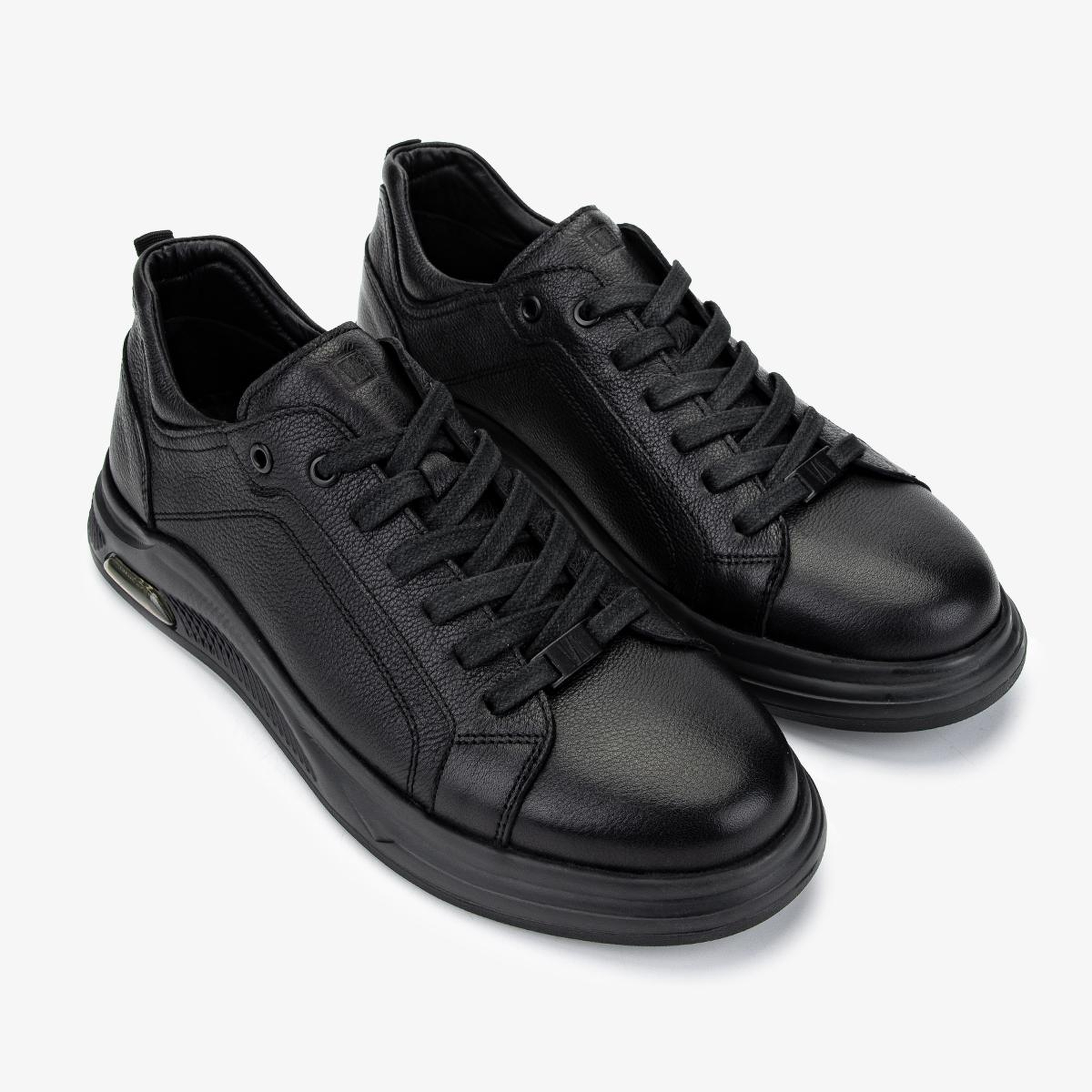 Valmenti Erkek Hakiki Deri Siyah Sneakers & Spor Ayakkabı