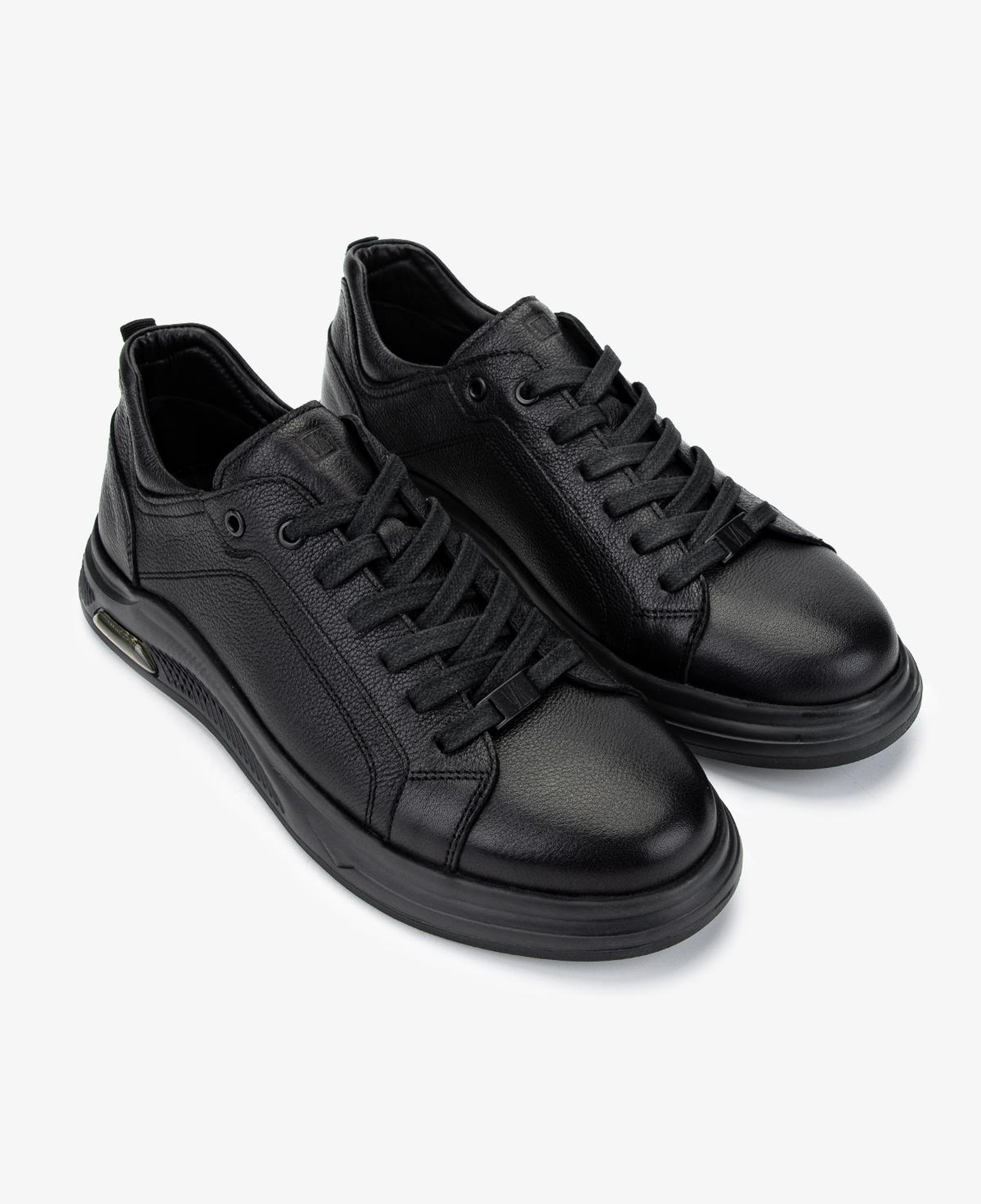 Valmenti Erkek Hakiki Deri Siyah Sneakers & Spor Ayakkabı