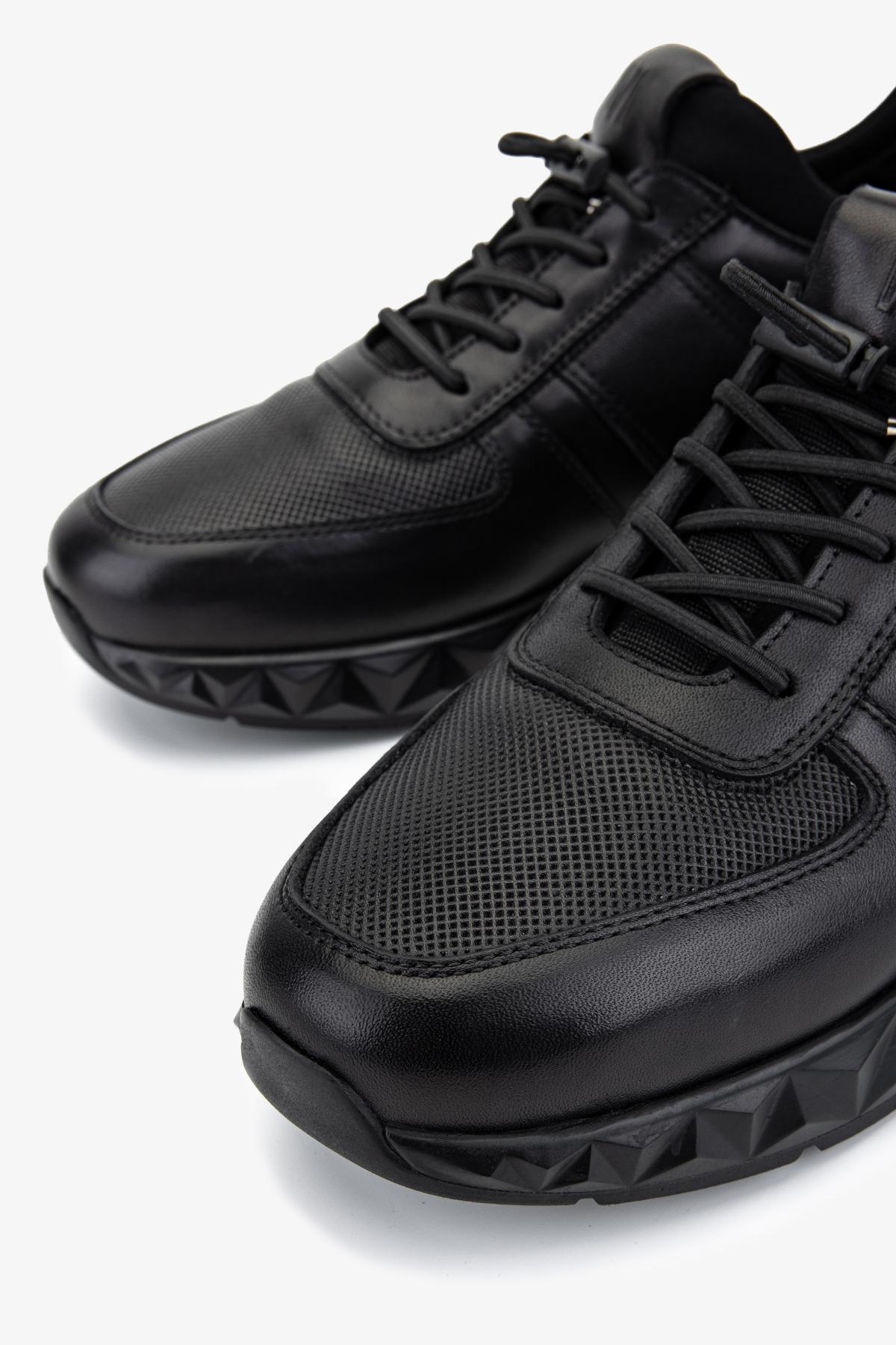 Valmenti Erkek Hakiki Deri Siyah Sneakers & Spor Ayakkabı