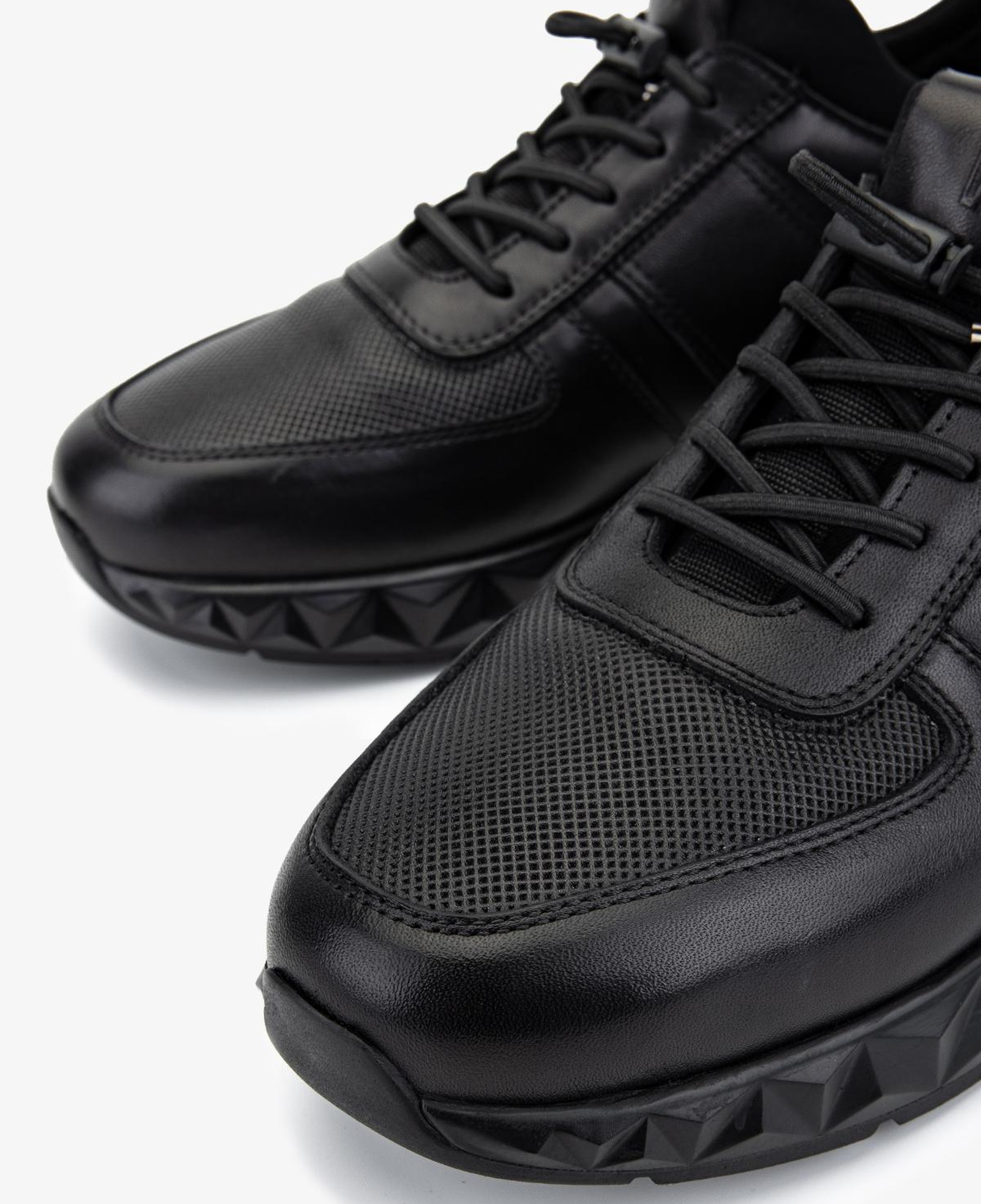 Valmenti Erkek Hakiki Deri Siyah Sneakers & Spor Ayakkabı