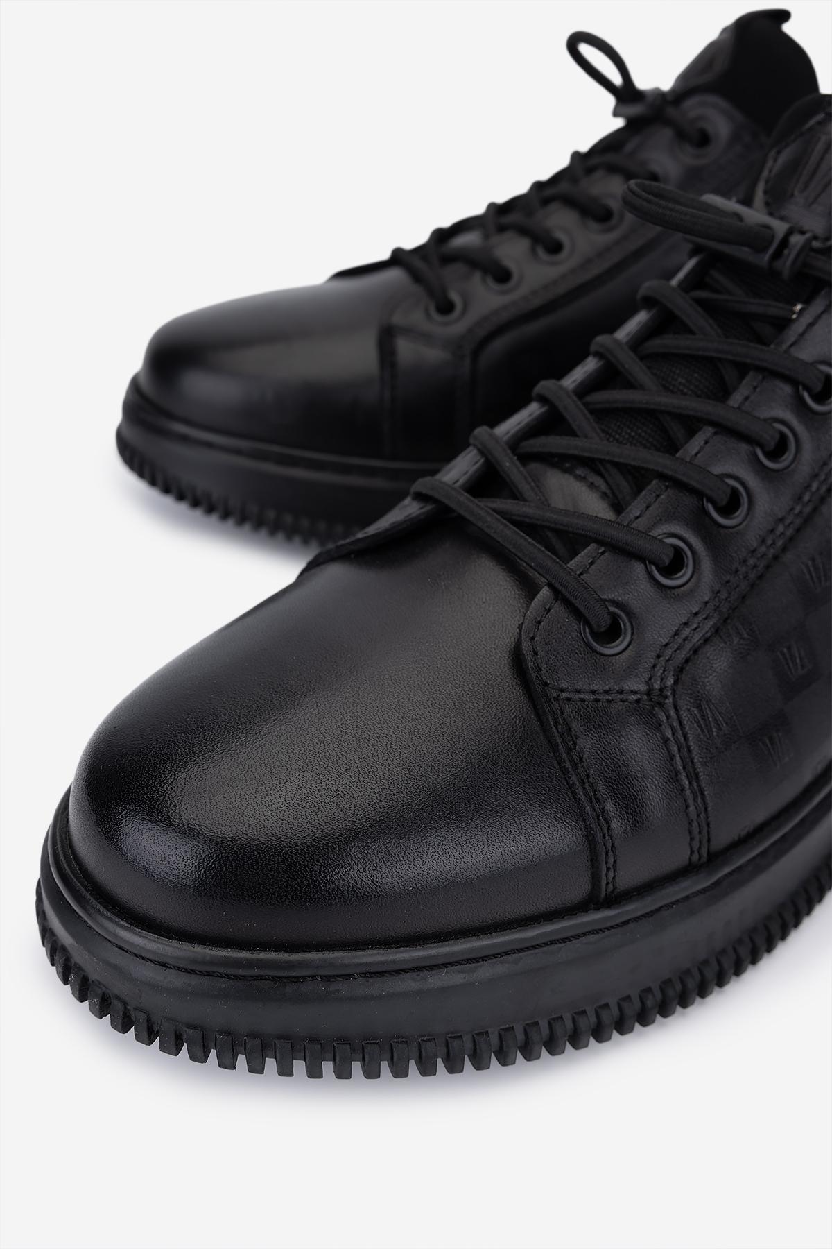 Valmenti Erkek Hakiki Deri Siyah Sneakers & Spor Ayakkabı