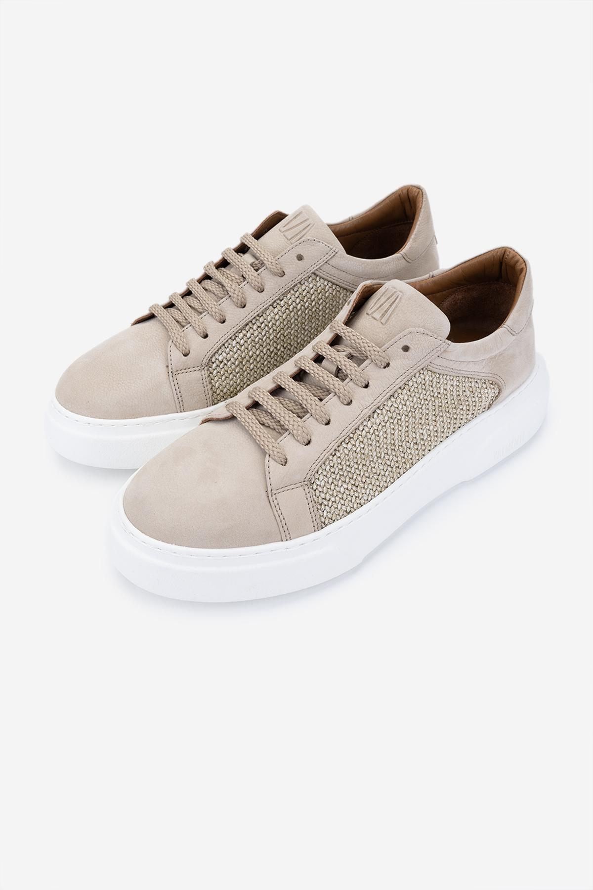 Valmenti Erkek Hakiki Deri Bej Sneakers & Spor Ayakkabı