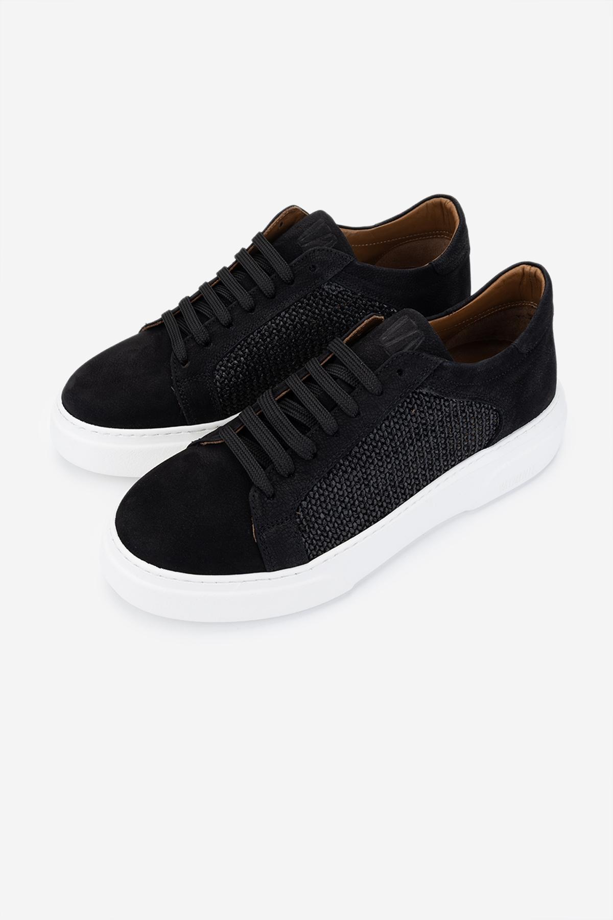 Valmenti Erkek Hakiki Deri Siyah Sneakers & Spor Ayakkabı