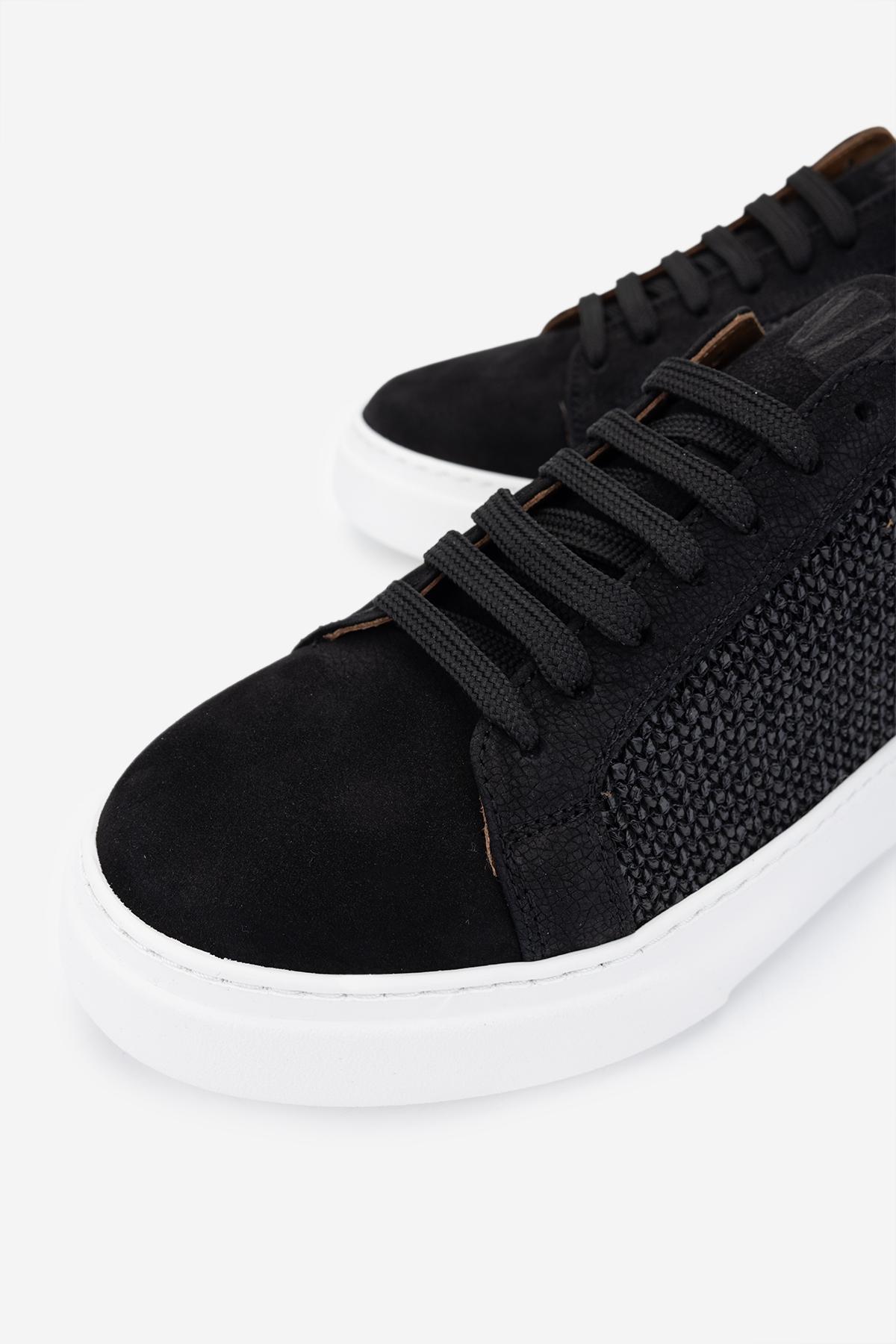 Valmenti Erkek Hakiki Deri Siyah Sneakers & Spor Ayakkabı