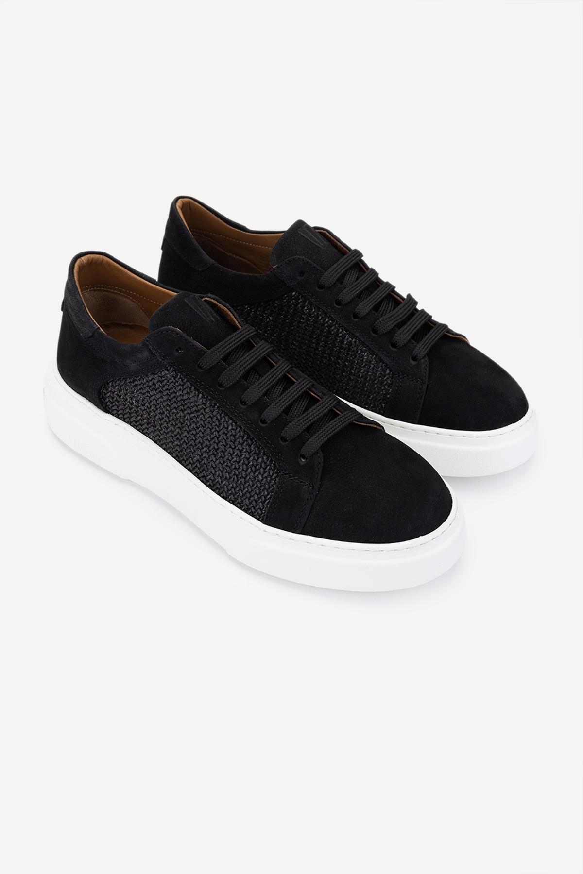 Valmenti Erkek Hakiki Deri Siyah Sneakers & Spor Ayakkabı