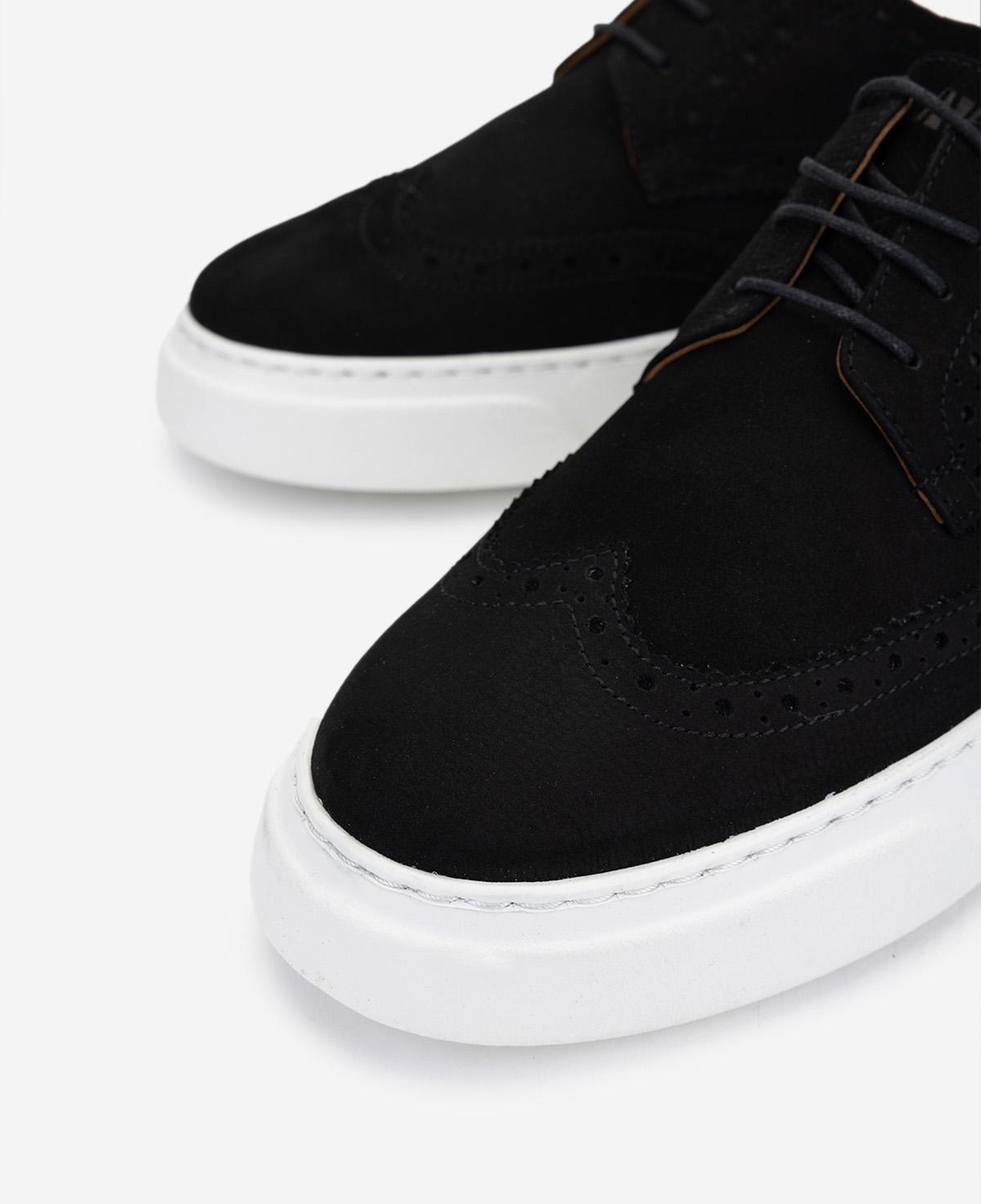 Valmenti Erkek Hakiki Deri Siyah Nubuk Sneakers & Spor Ayakkabı