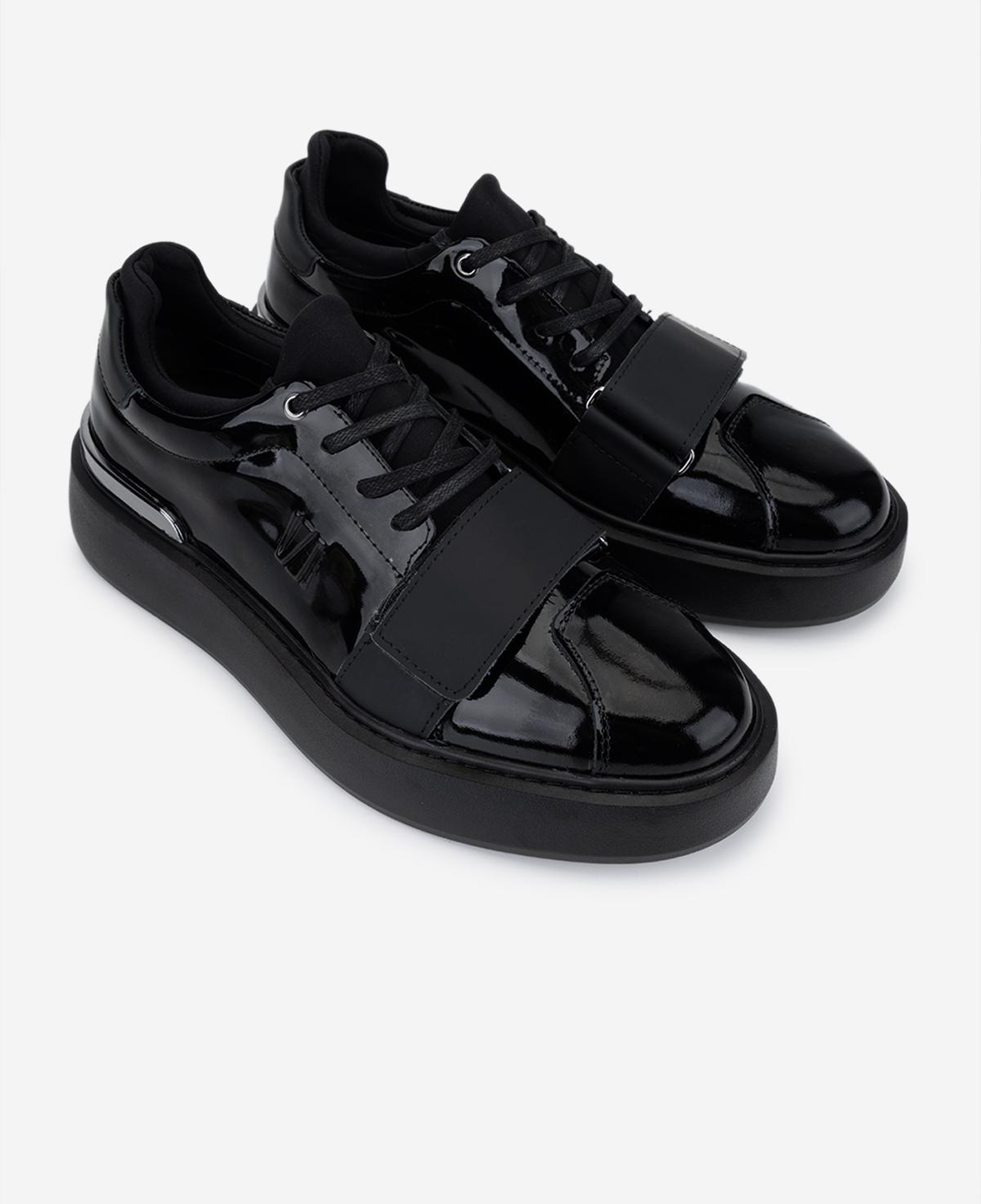 Valmenti Erkek Hakiki Deri Siyah Rugan Sneakers & Spor Ayakkabı