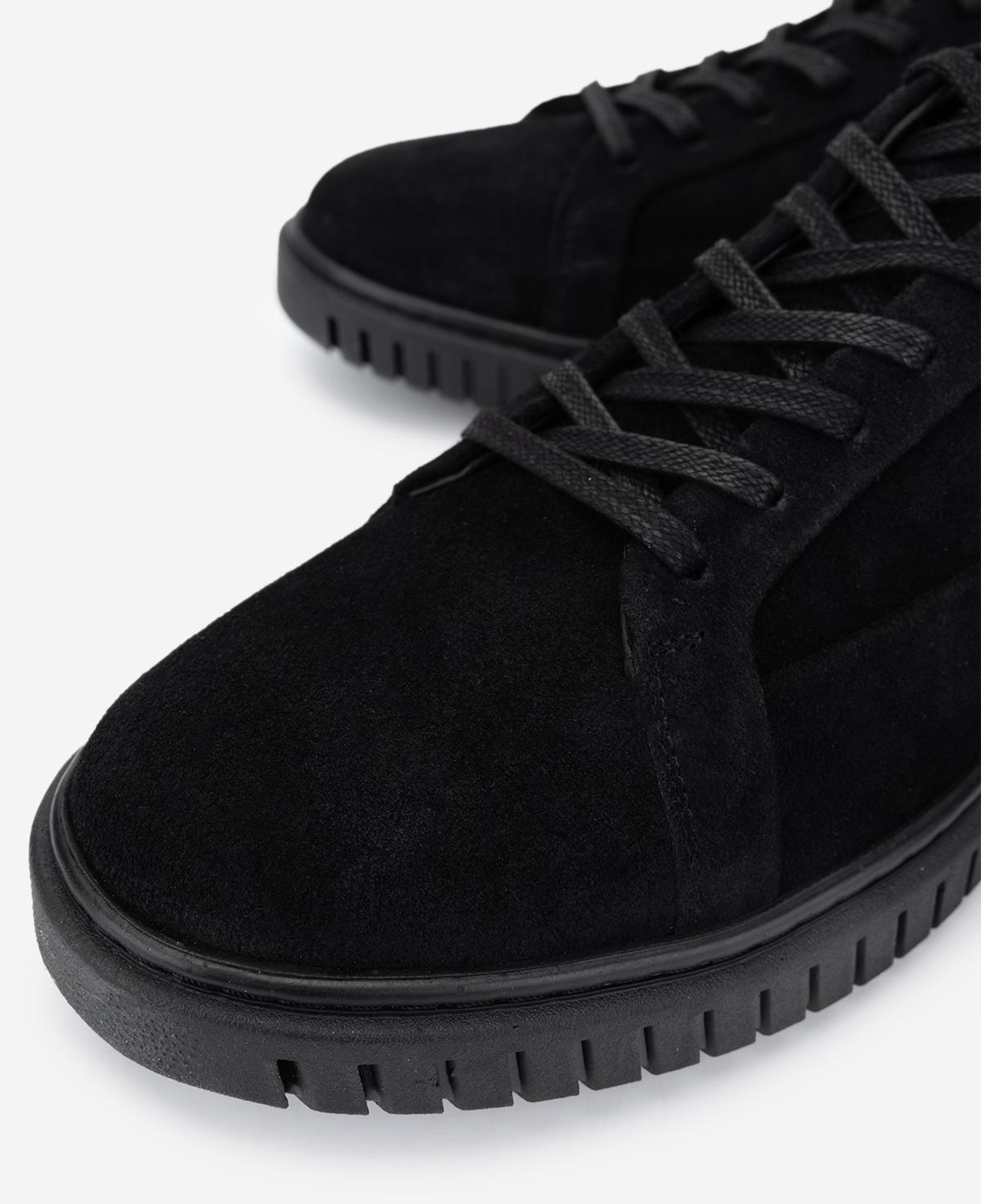 Valmenti Erkek Hakiki Deri Siyah Süet Sneakers & Spor Ayakkabı