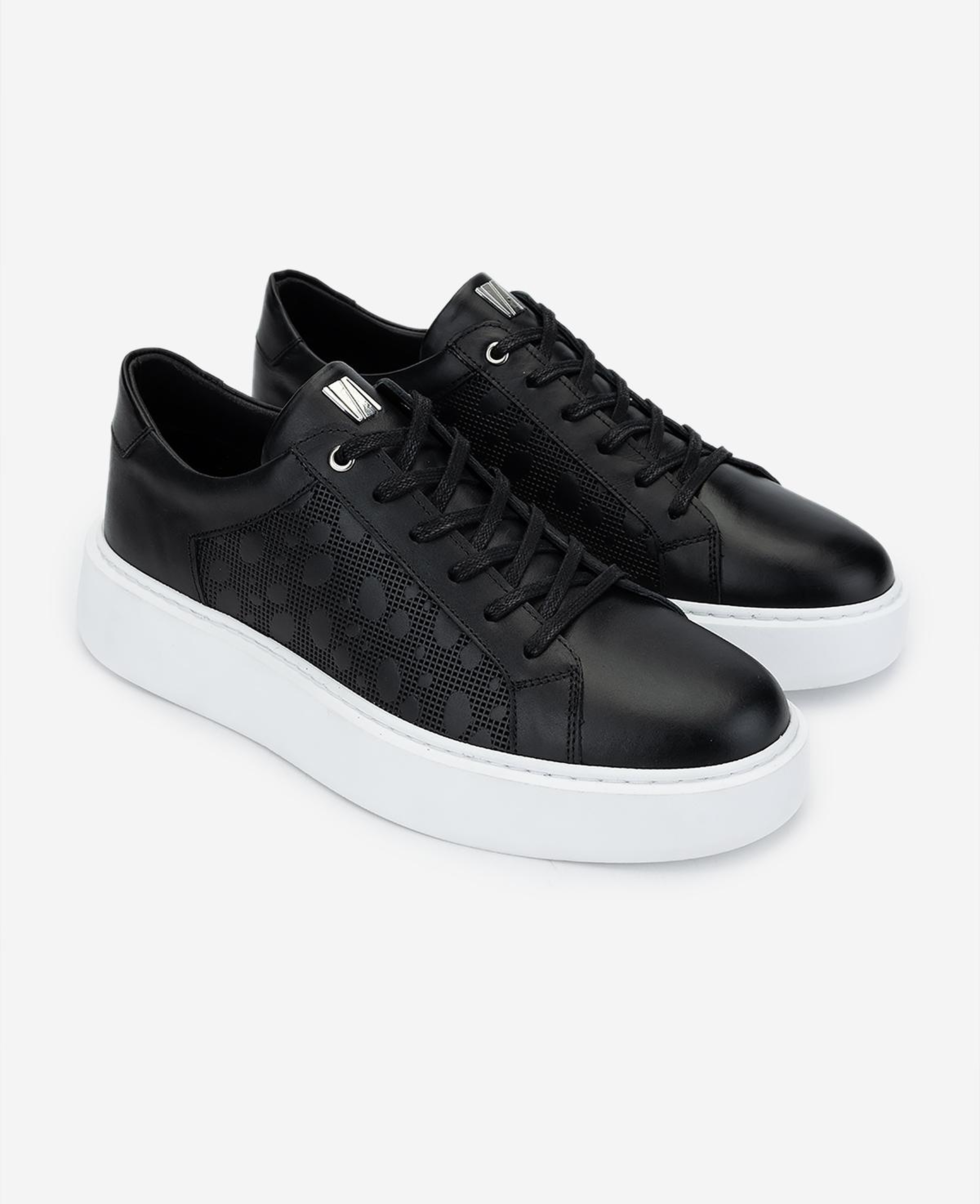 Valmenti Erkek Hakiki Deri Siyah Sneakers & Spor Ayakkabı