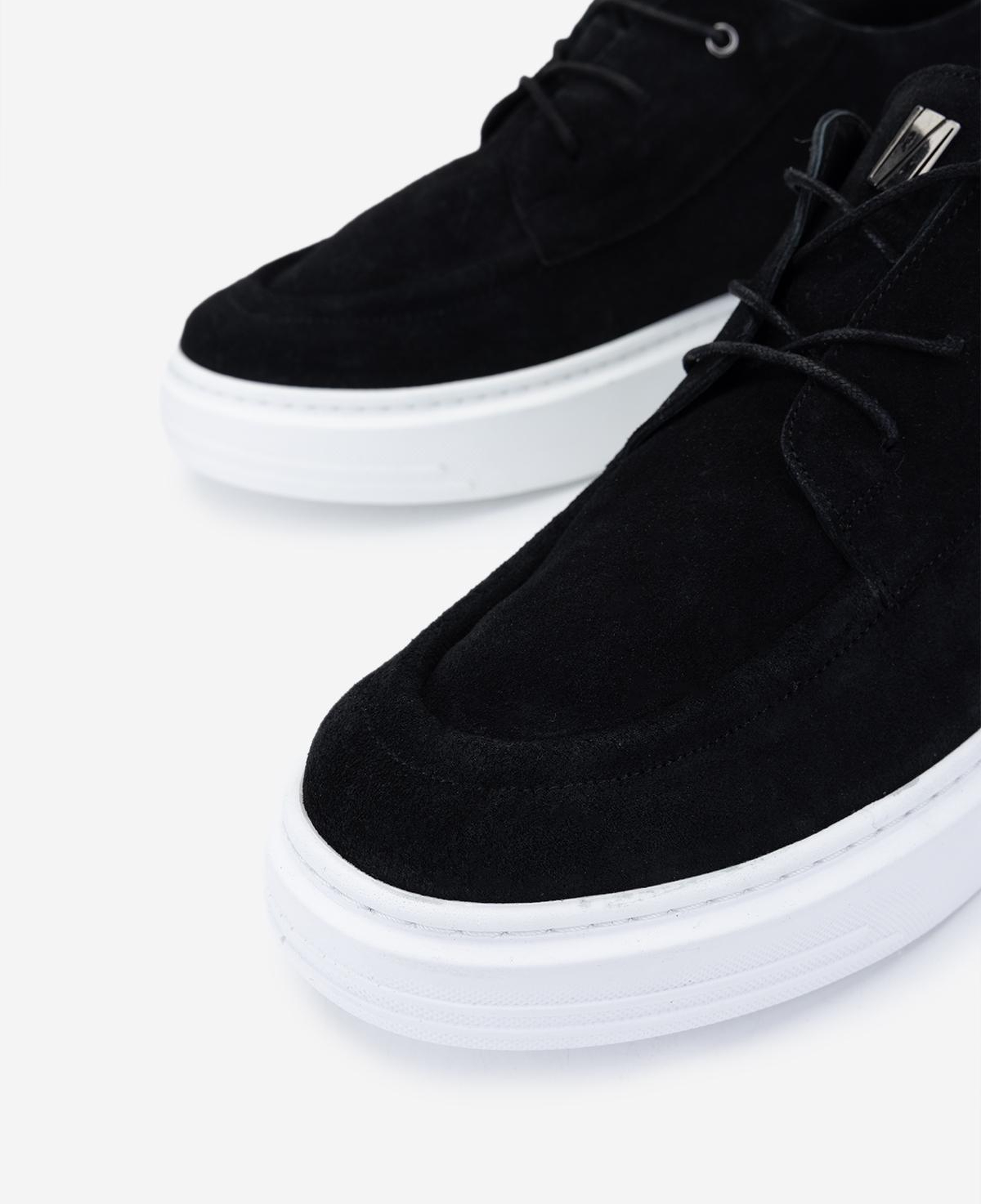 Valmenti Erkek Hakiki Deri Siyah Süet Sneakers & Spor Ayakkabı