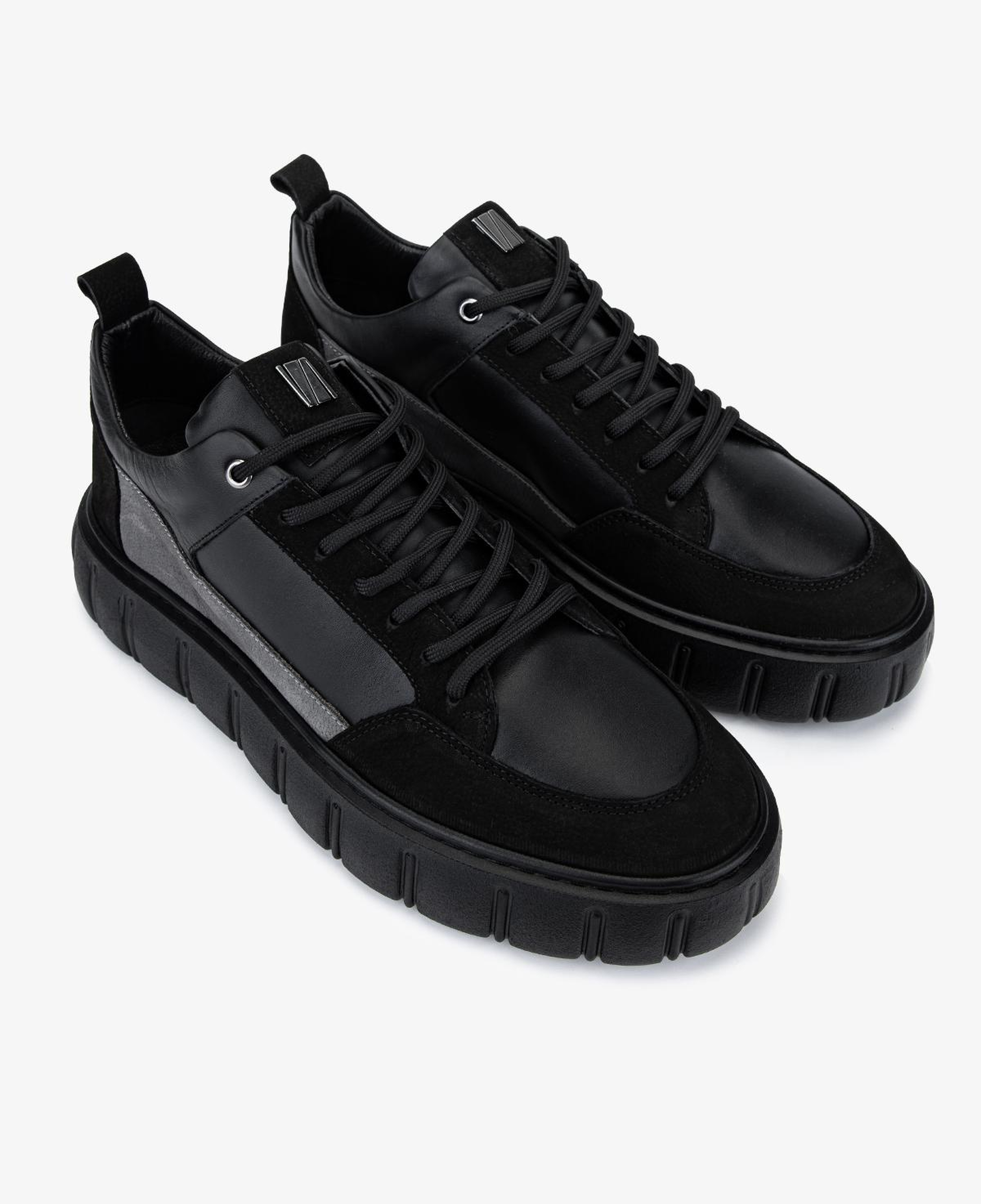 Valmenti Erkek Hakiki Deri Siyah Sneakers & Spor Ayakkabı