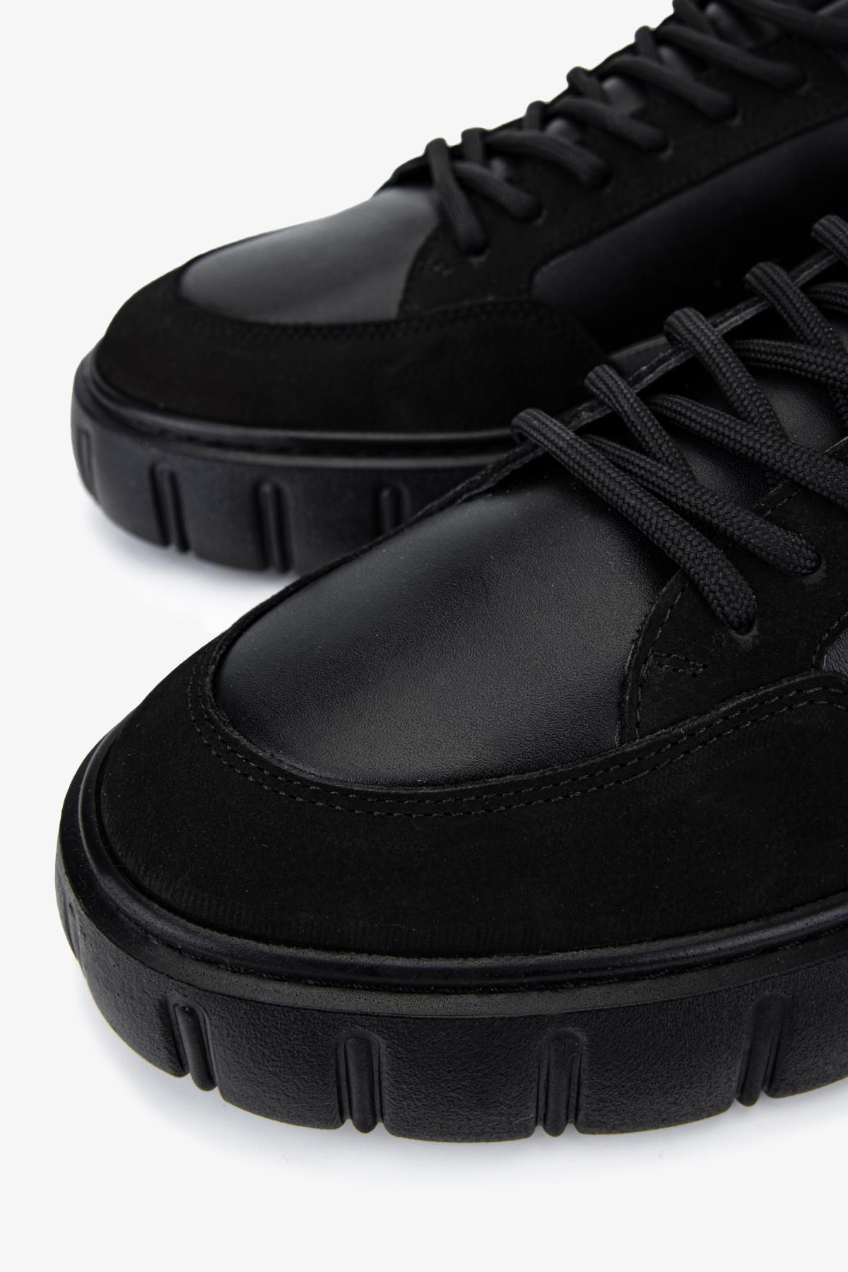 Valmenti Erkek Hakiki Deri Siyah Sneakers & Spor Ayakkabı