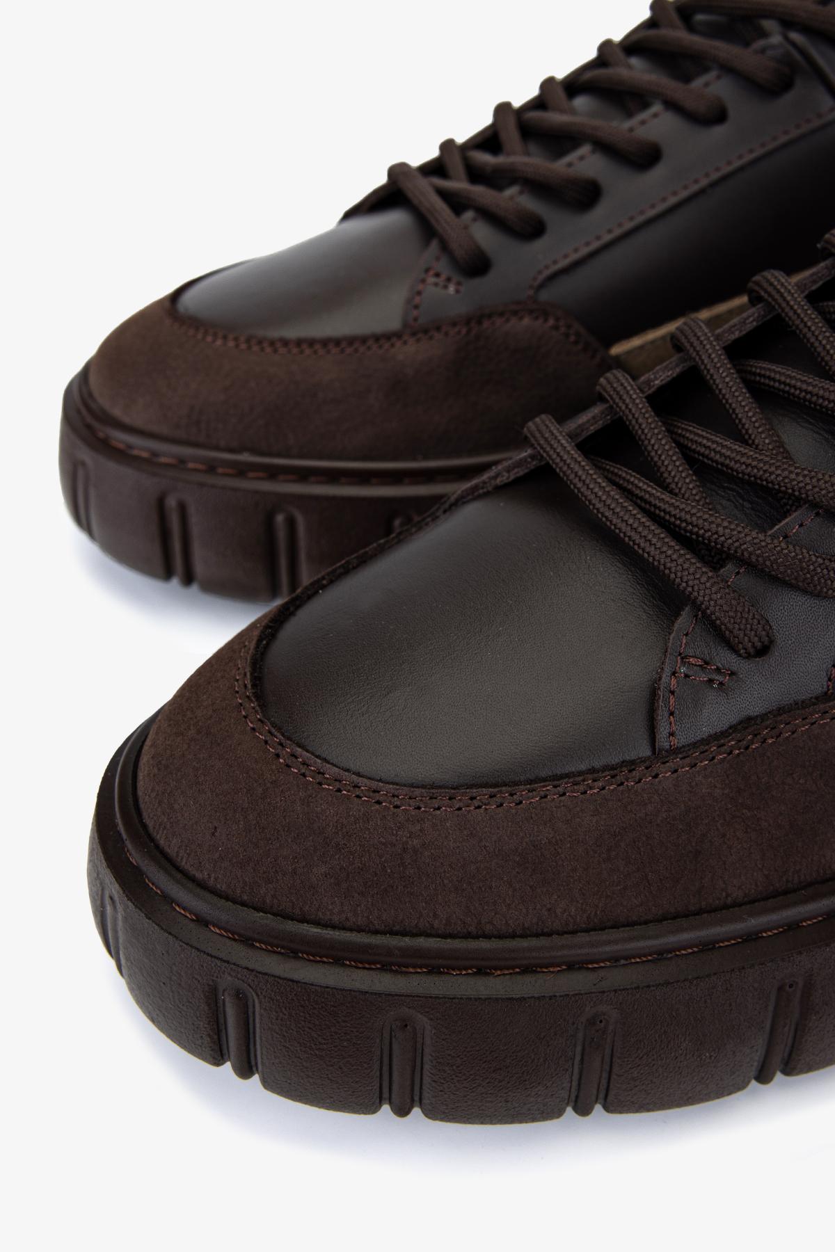 Valmenti Erkek Hakiki Deri Kahverengi Sneakers & Spor Ayakkabı