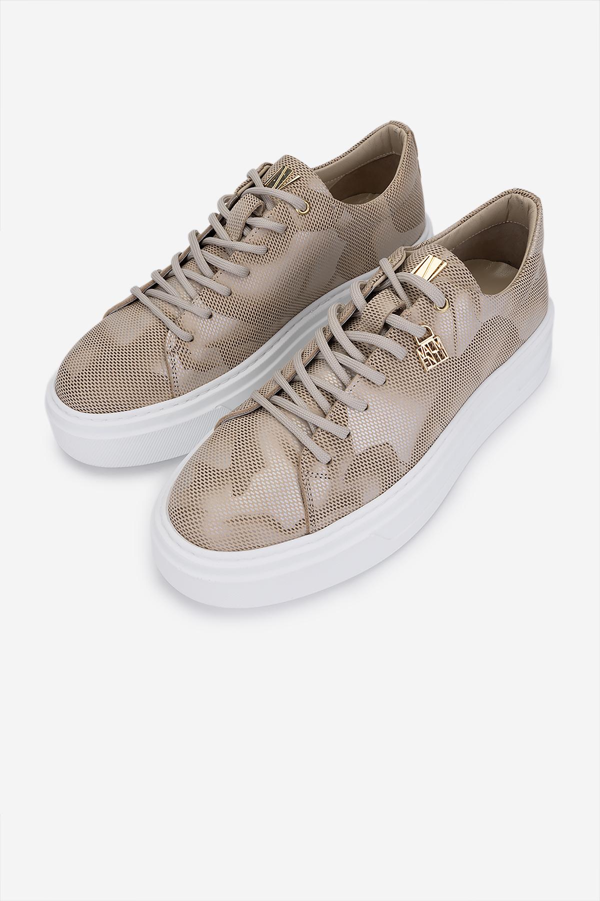 Valmenti Erkek Hakiki Deri Bej Sneakers & Spor Ayakkabı