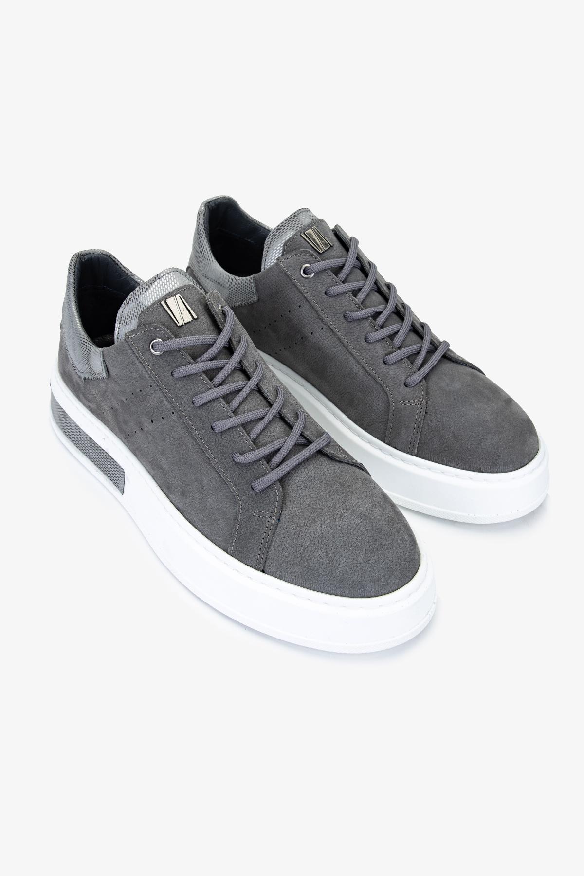 Valmenti Erkek Hakiki Deri Gri Sneakers & Spor Ayakkabı