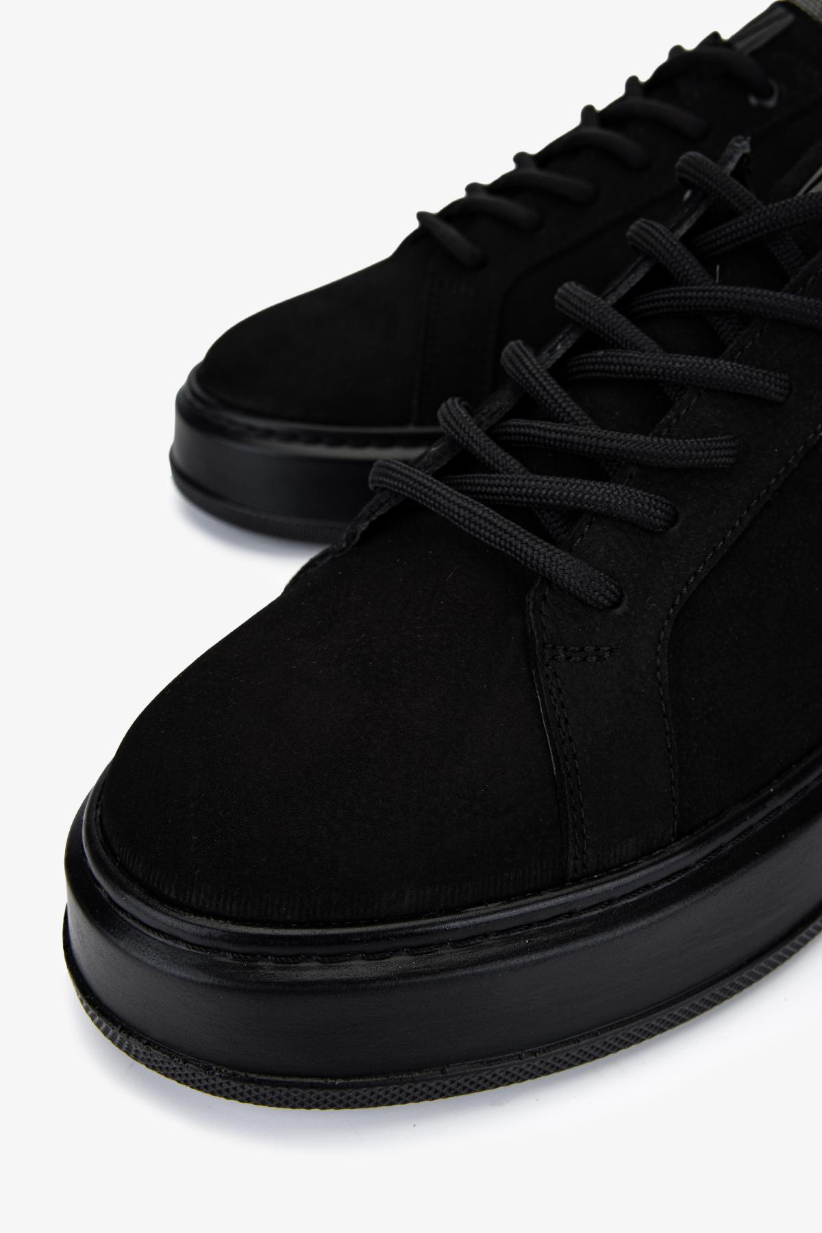 Valmenti Erkek Hakiki Deri Siyah Sneakers & Spor Ayakkabı