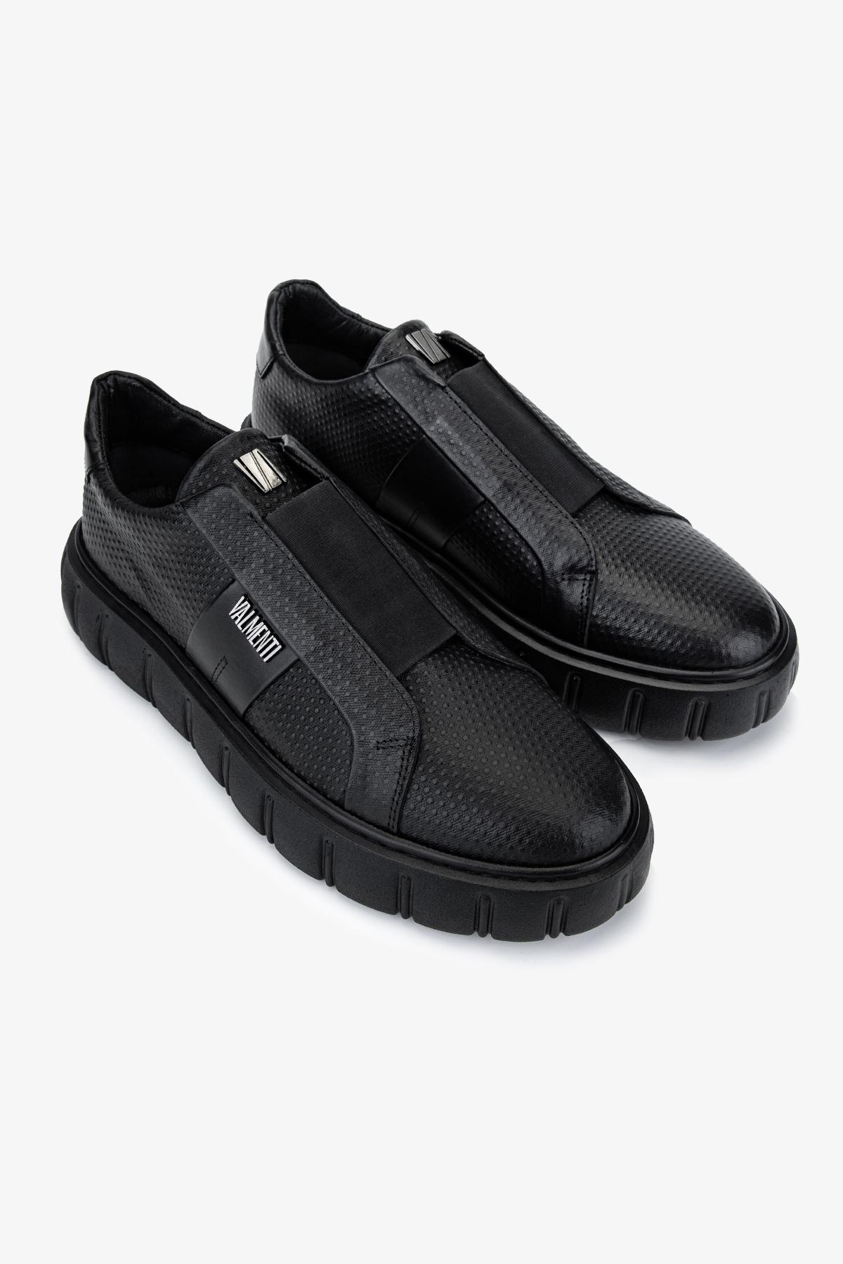 Valmenti Erkek Hakiki Deri Siyah Sneakers & Spor Ayakkabı