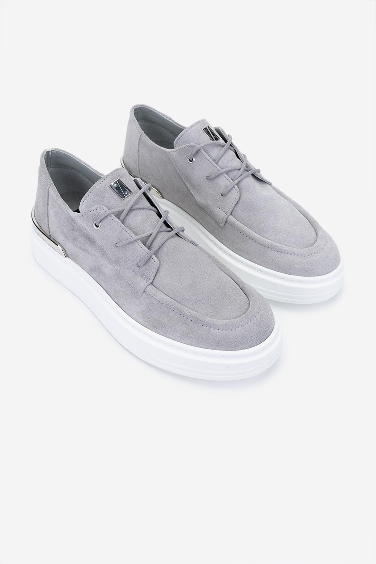 Valmenti Erkek Hakiki Deri Gri Sneakers & Spor Ayakkabı