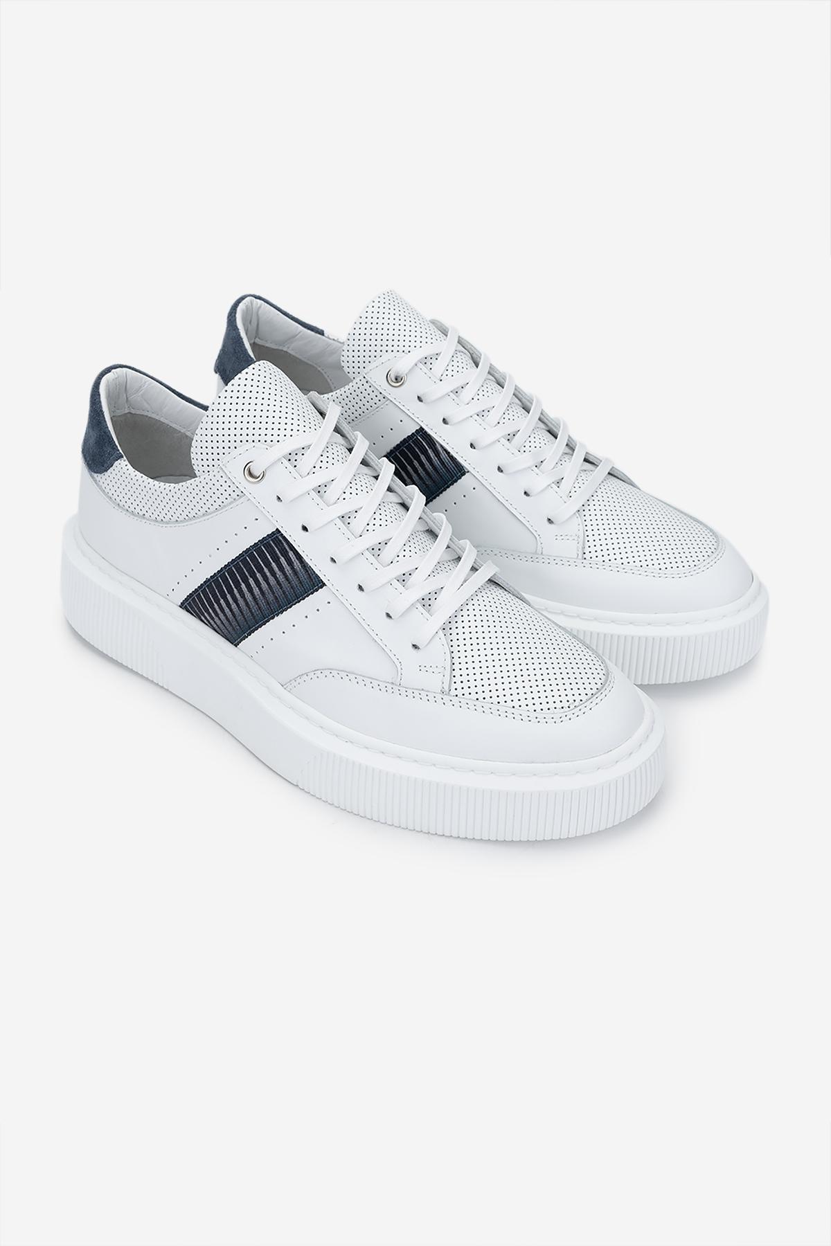 Valmenti Erkek Hakiki Deri Beyaz Sneakers & Spor Ayakkabı