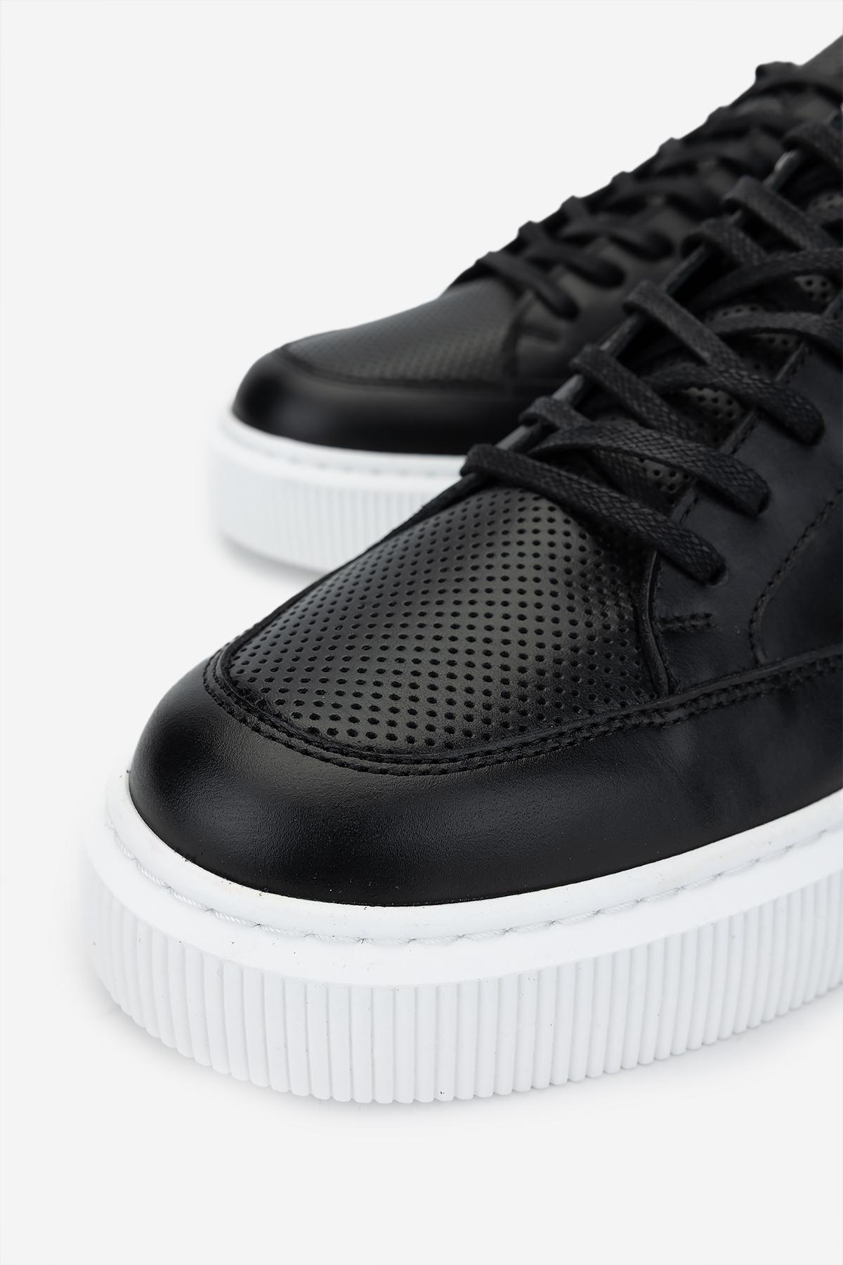 Valmenti Erkek Hakiki Deri Siyah Sneakers & Spor Ayakkabı