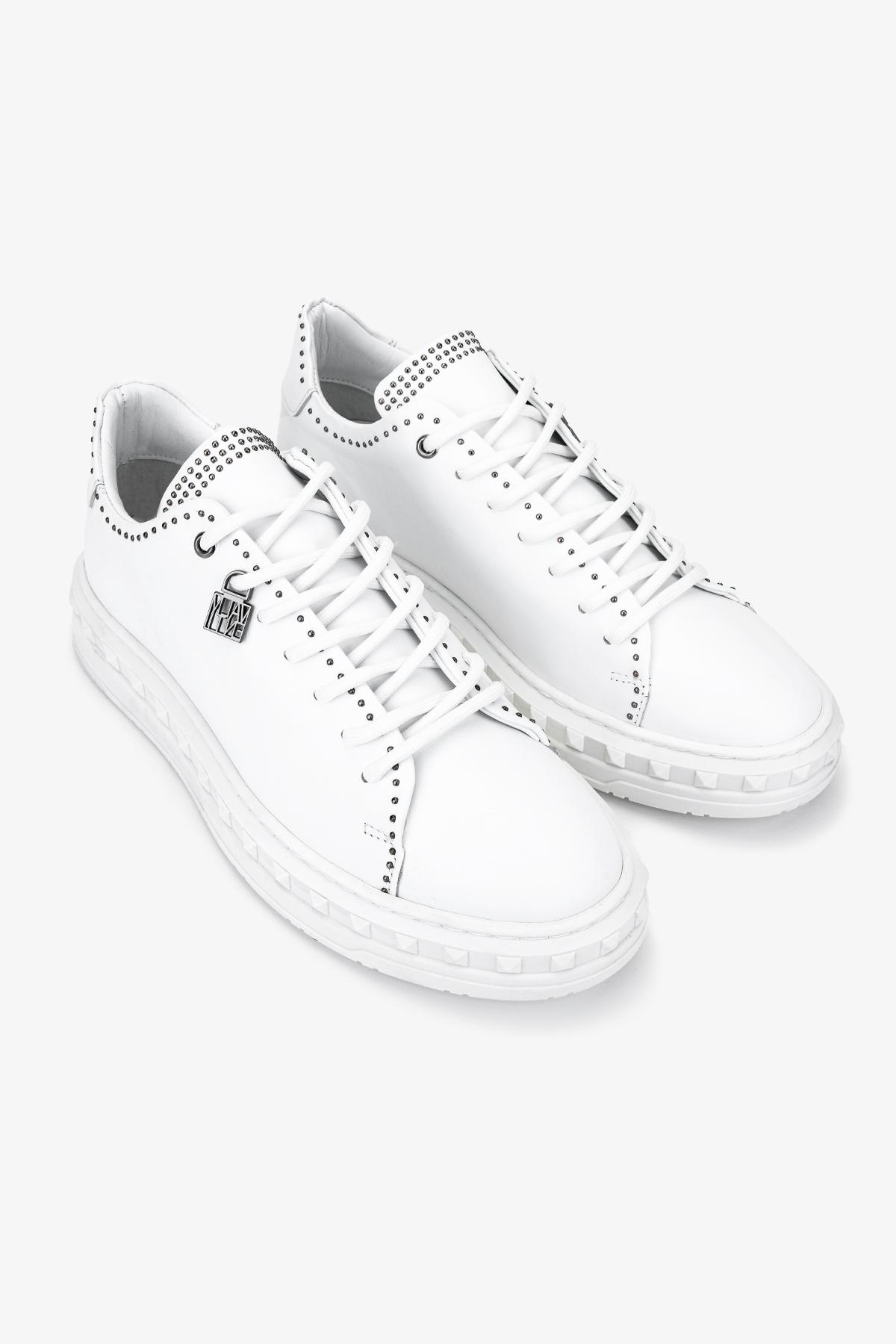 Valmenti Erkek Hakiki Deri Beyaz Sneakers & Spor Ayakkabı