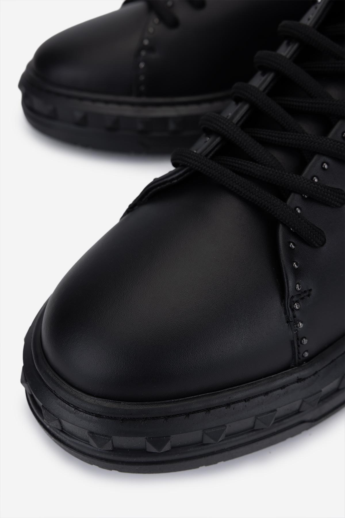 Valmenti Erkek Hakiki Deri Siyah Sneakers & Spor Ayakkabı